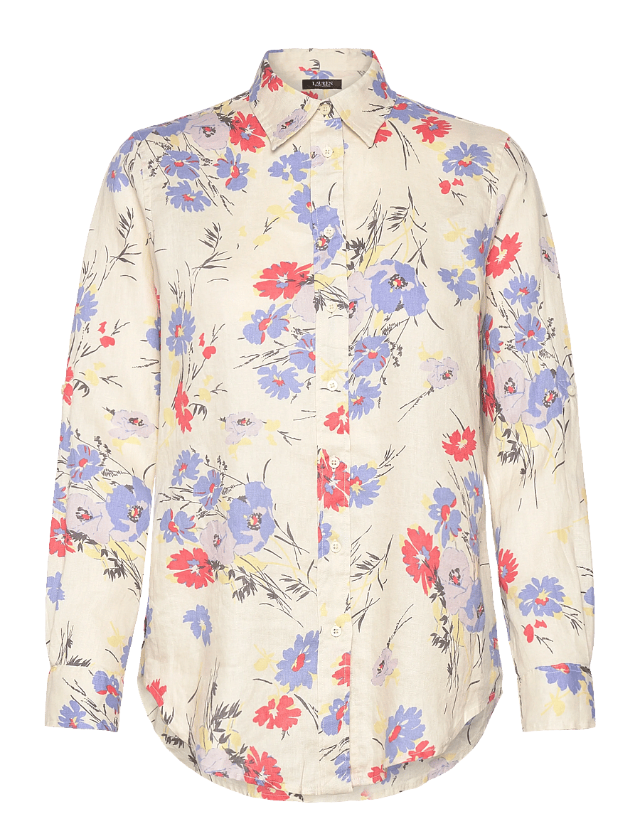 Lauren Ralph Lauren - TISSUE LINEN-WVN-SHIRT - hørskjorter - cream multi - 1