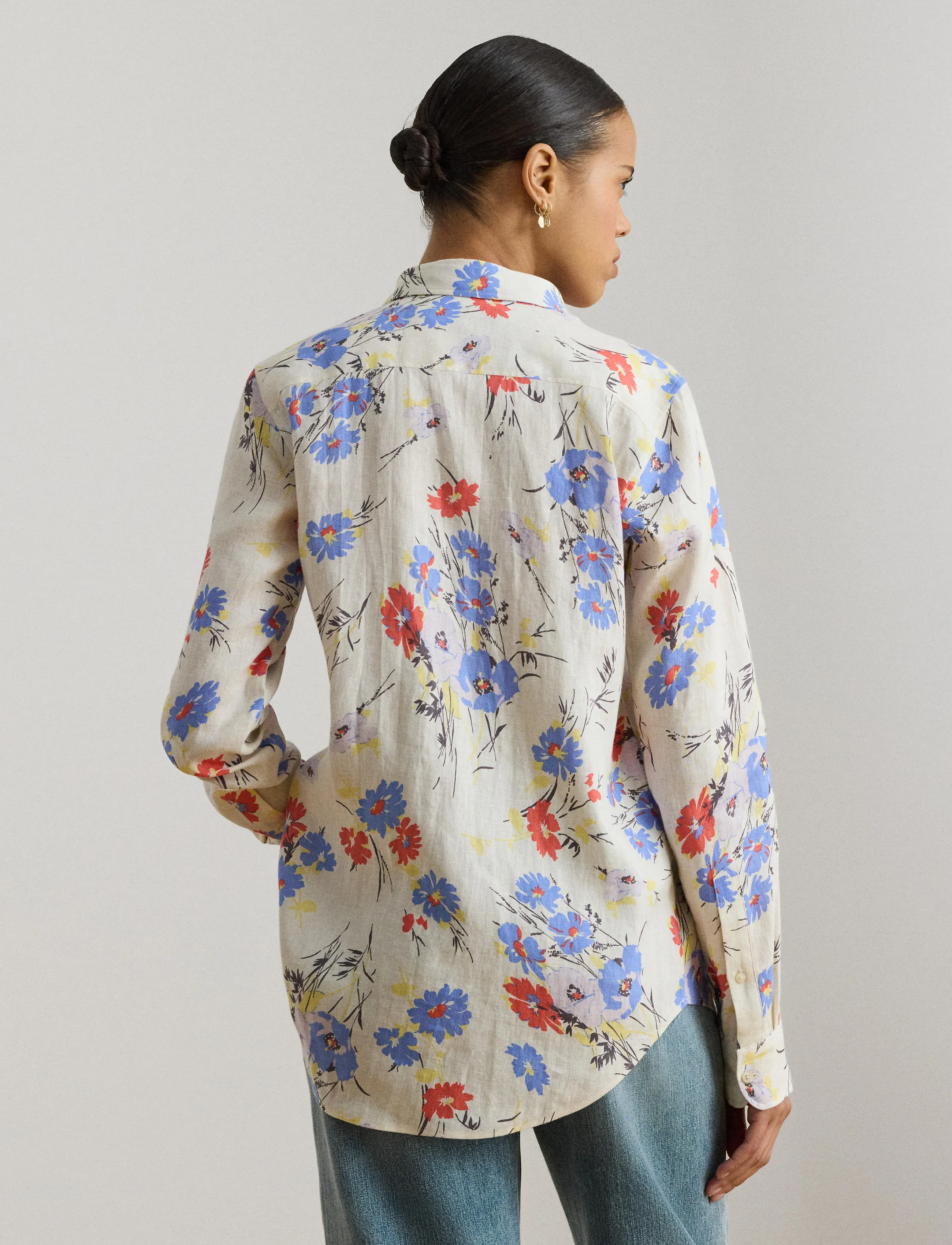 Lauren Ralph Lauren - TISSUE LINEN-WVN-SHIRT - hørskjorter - cream multi - 3