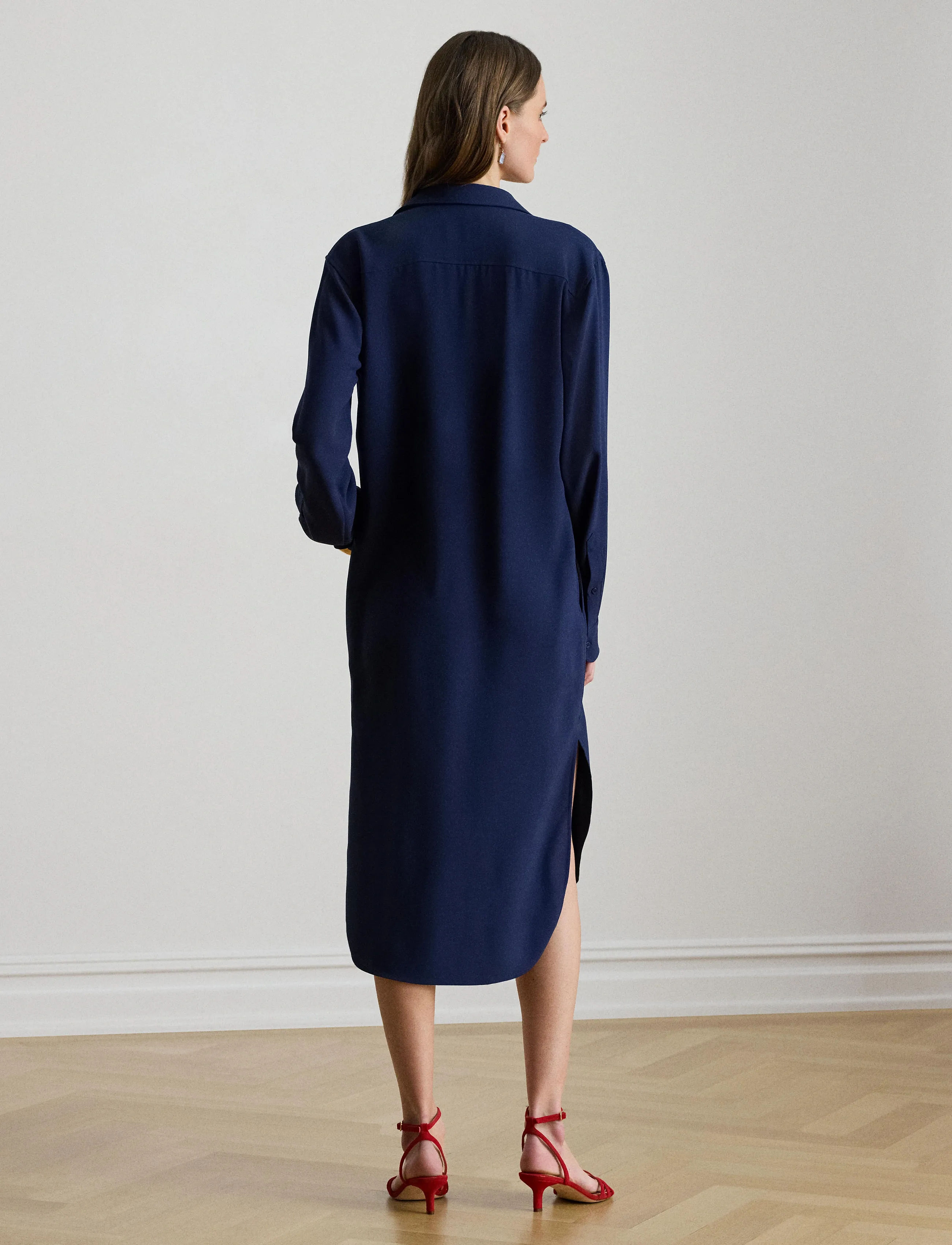 Lauren Ralph Lauren - Double-Faced Georgette Shirtdress - skjortekjoler - refined navy - 5
