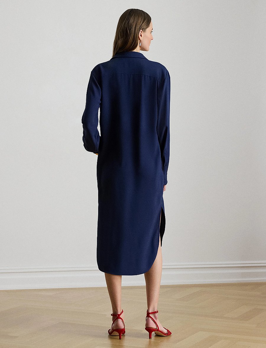 Lauren Ralph Lauren - Double-Faced Georgette Shirtdress - skjortekjoler - refined navy - 5