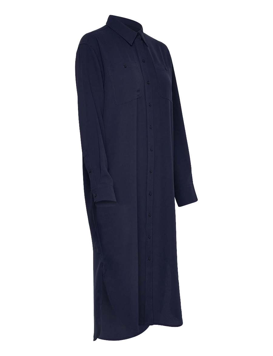 Lauren Ralph Lauren - Double-Faced Georgette Shirtdress - skjortekjoler - refined navy - 3