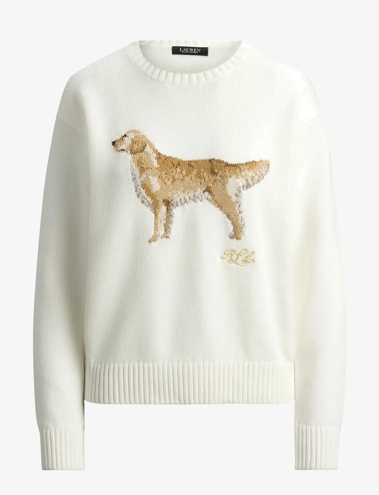 Lauren Ralph Lauren - COMBED COTTON-SWEATER-PULLOVER - striktrøjer - white multi - 1
