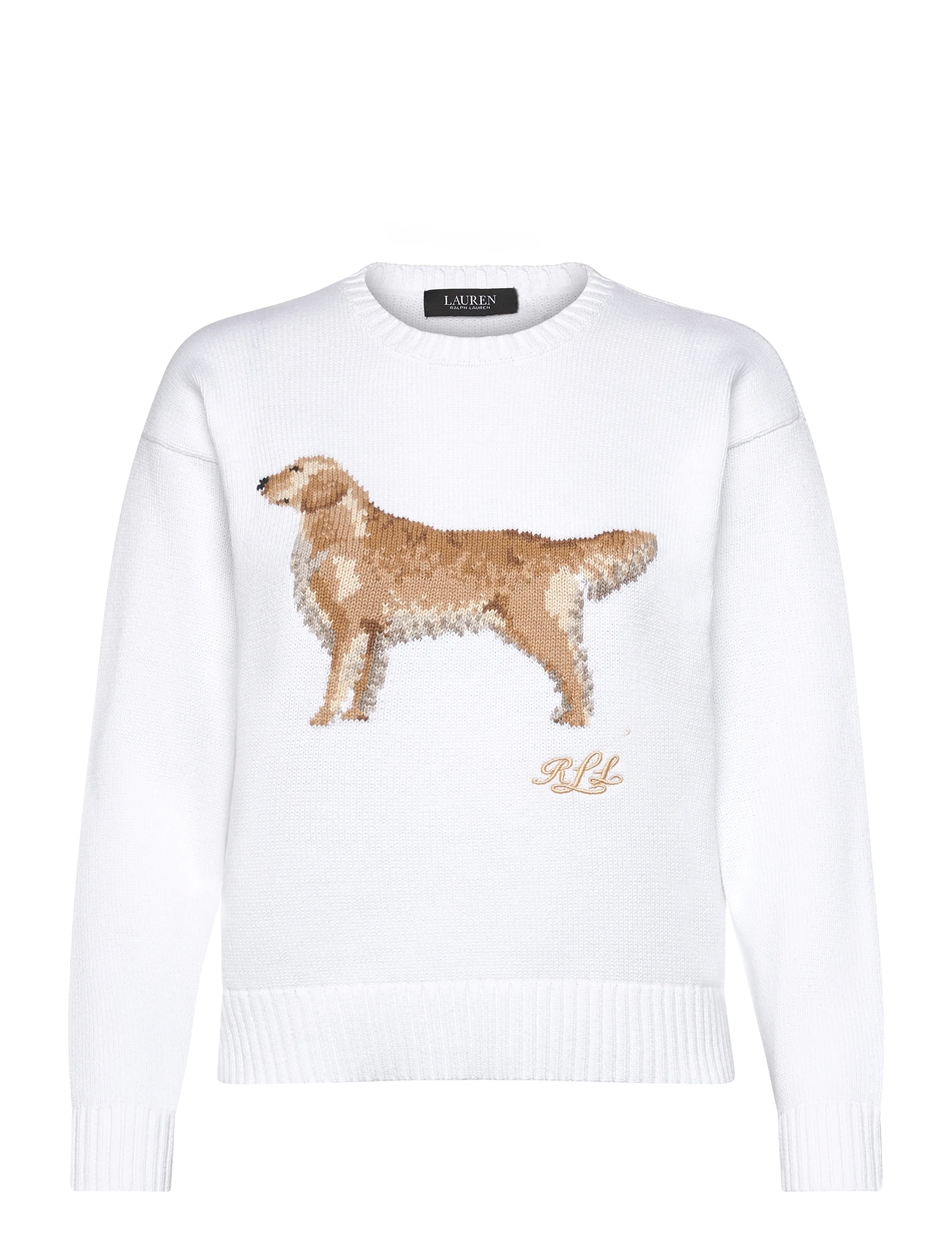 Lauren Ralph Lauren COMBED COTTON-SWEATER-PULLOVER - Neulepuserot - WHITE MULTI / white