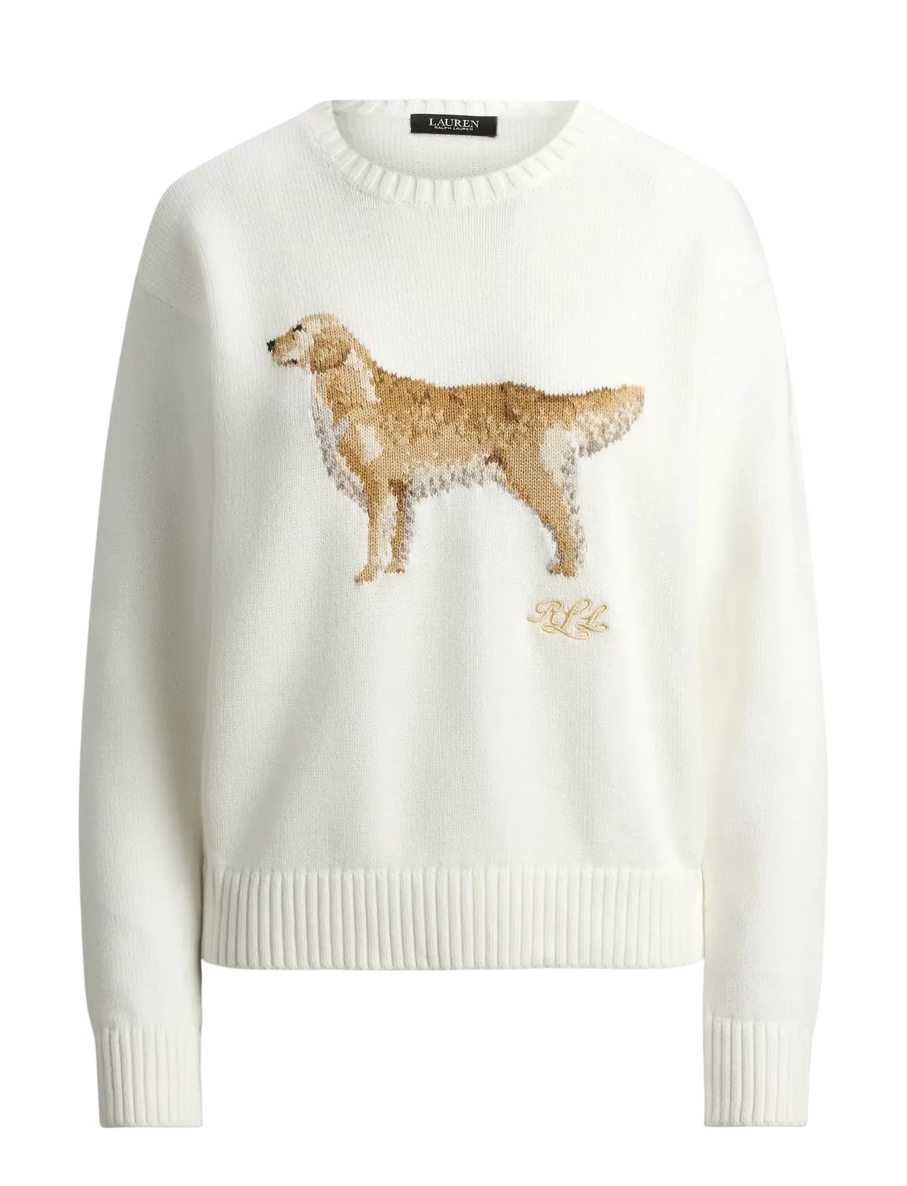 Lauren Ralph Lauren COMBED COTTON-SWEATER-PULLOVER - Tøj - WHITE MULTI / white