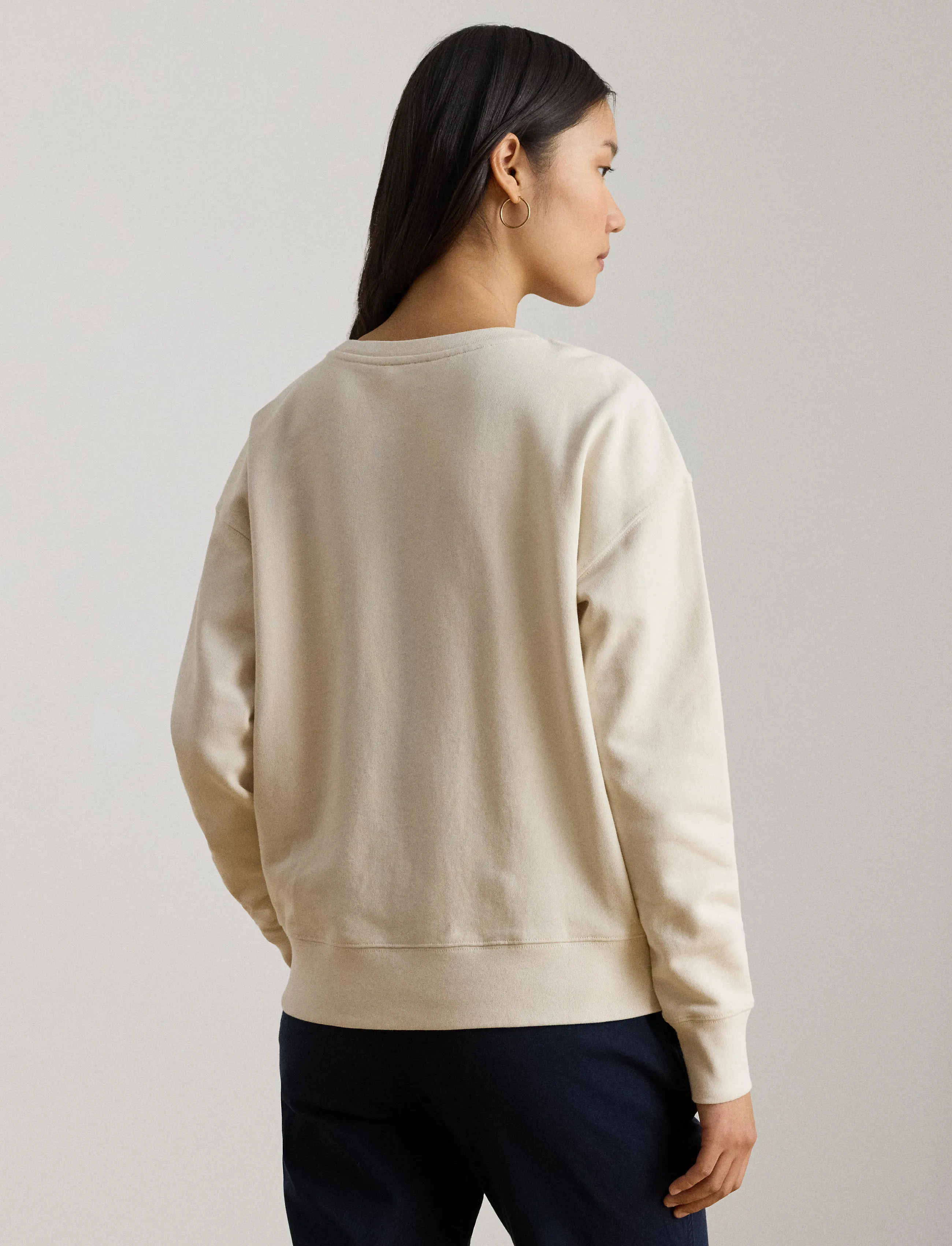Lauren Ralph Lauren - DIAGONAL FRNCH TRRY-KNT-SWEATSHIRT - colleget - mascarpone cream - 3