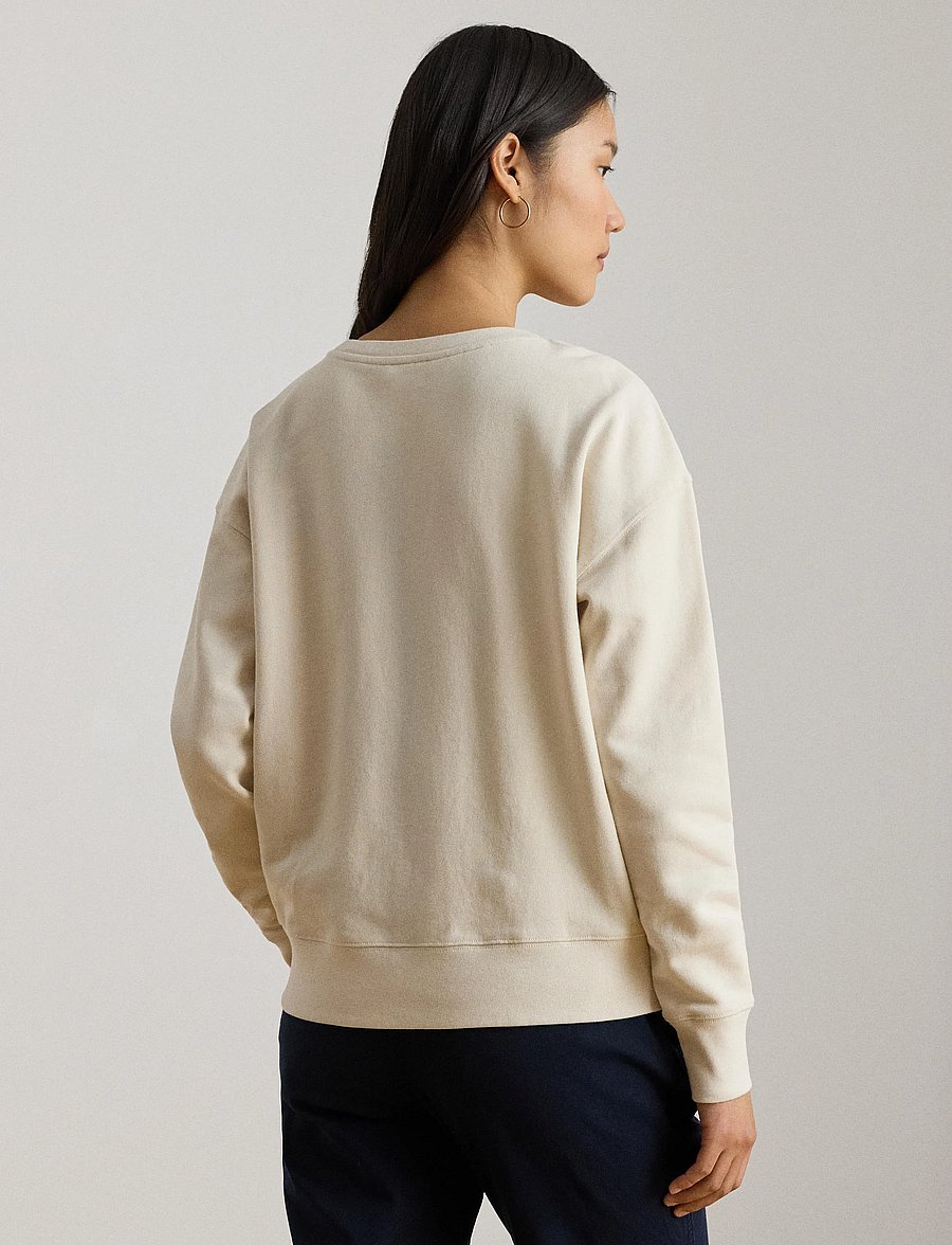 Lauren Ralph Lauren - DIAGONAL FRNCH TRRY-KNT-SWEATSHIRT - sweatshirts - mascarpone cream - 3