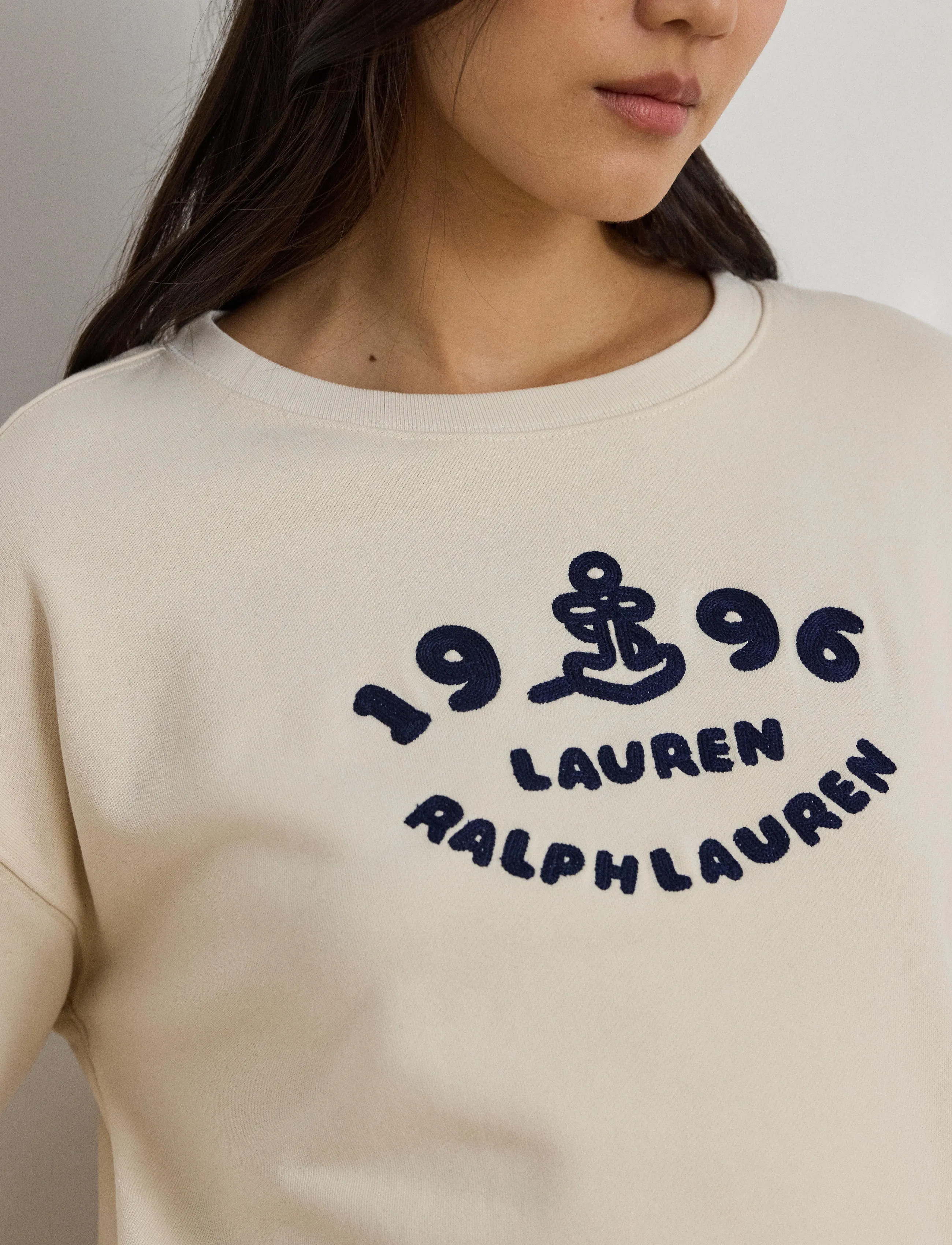 Lauren Ralph Lauren - DIAGONAL FRNCH TRRY-KNT-SWEATSHIRT - colleget - mascarpone cream - 4