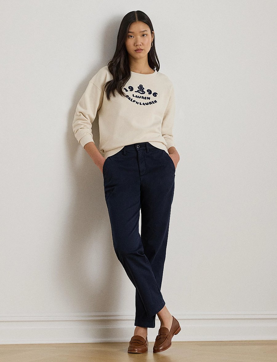 Lauren Ralph Lauren - DIAGONAL FRNCH TRRY-KNT-SWEATSHIRT - sweatshirts - mascarpone cream - 5