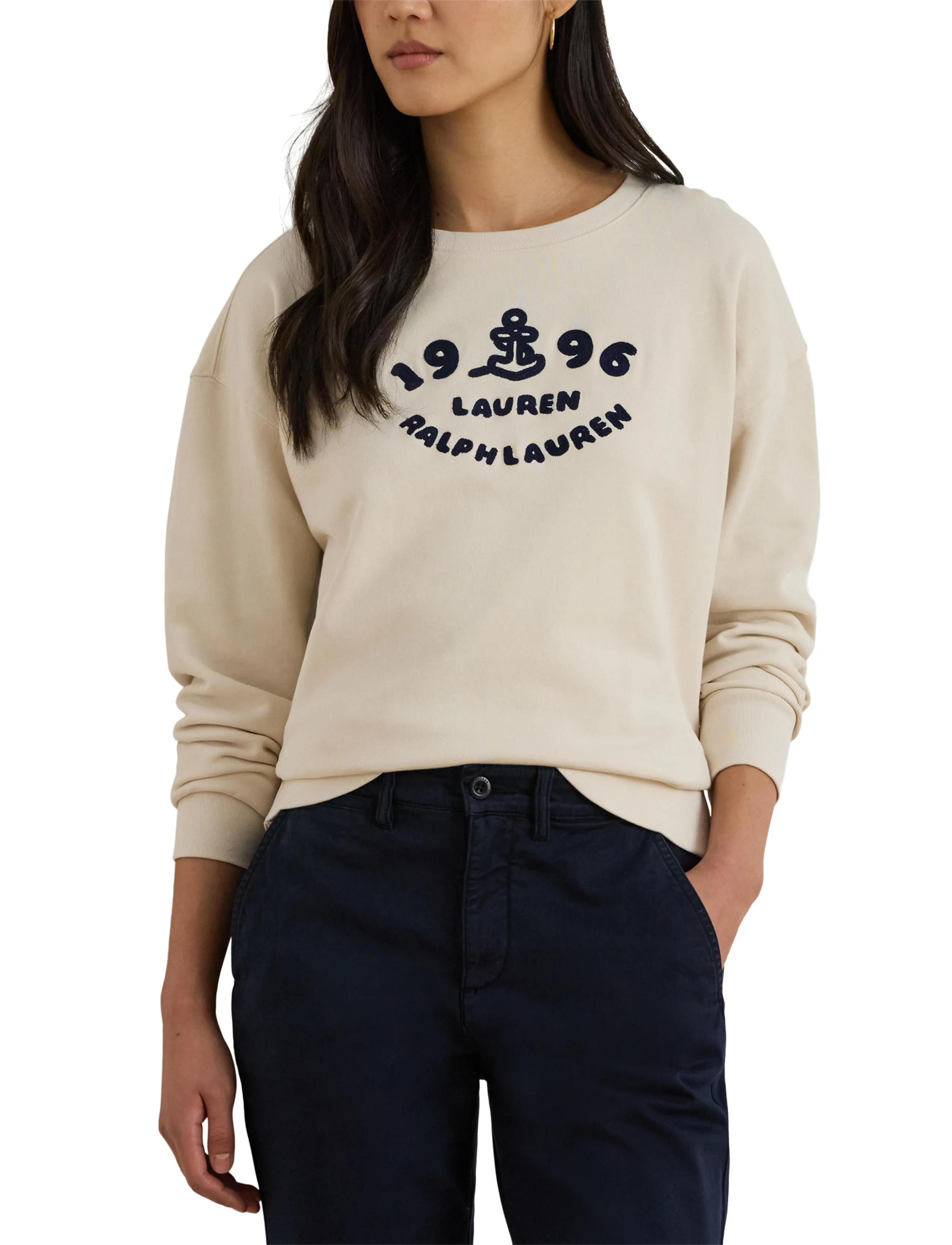 Lauren Ralph Lauren DIAGONAL FRNCH TRRY-KNT-SWEATSHIRT - Lauren Ralph Lauren - MASCARPONE CREAM / cream
