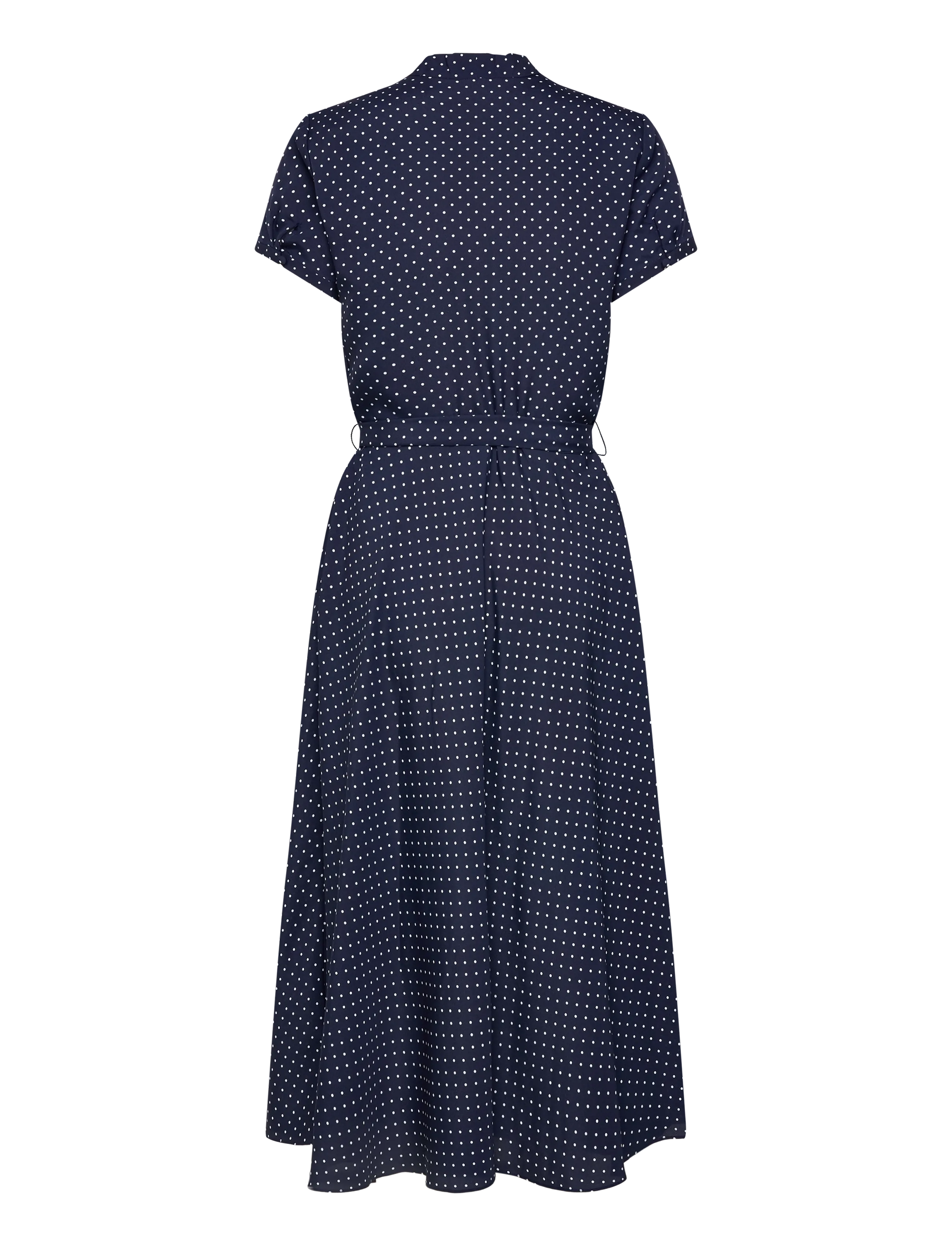 Lauren Ralph Lauren - Polka-Dot Belted Crepe Dress - navy/white - 2