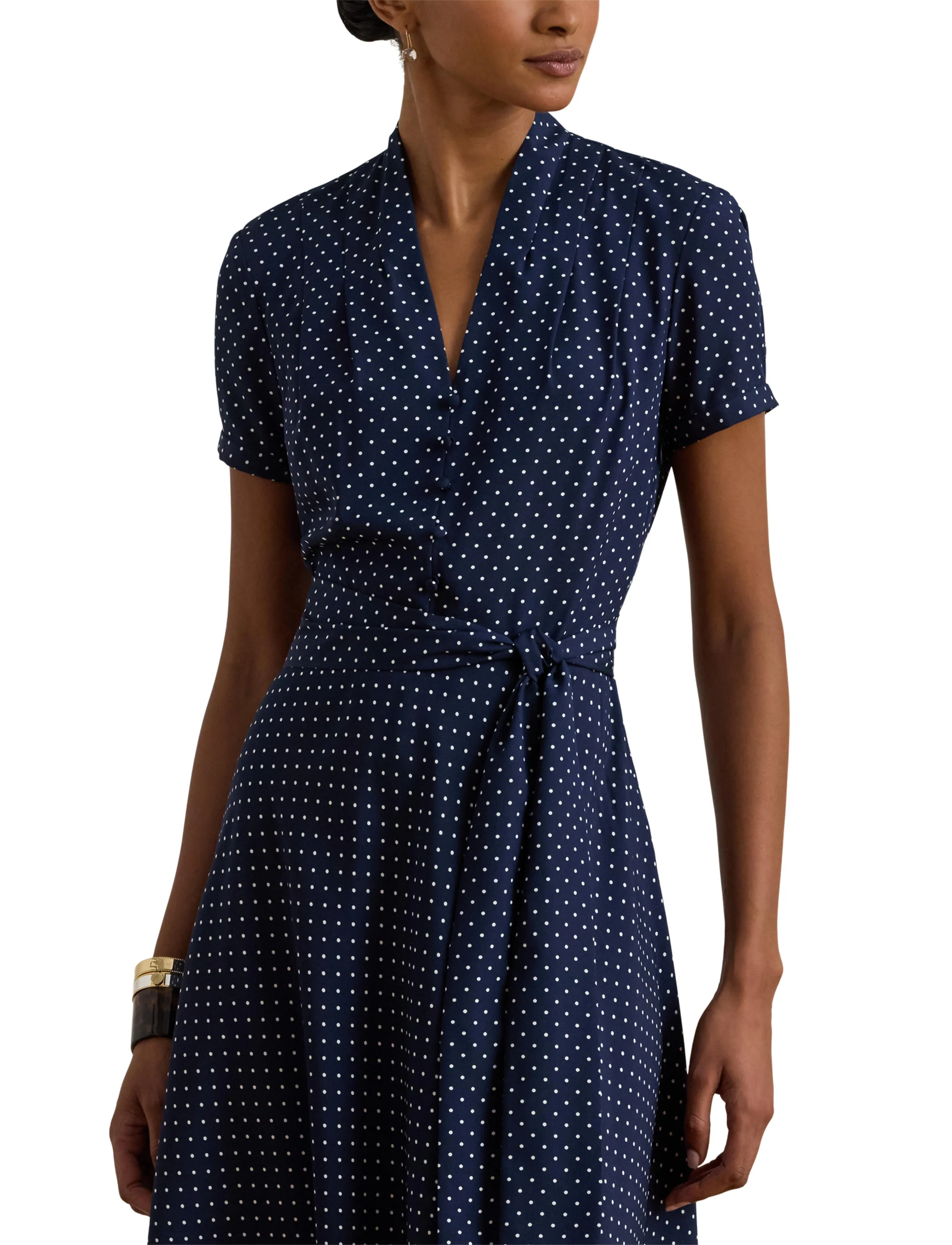 Lauren Ralph Lauren Polka-Dot Belted Crepe Dress klänningar dam – bild 5