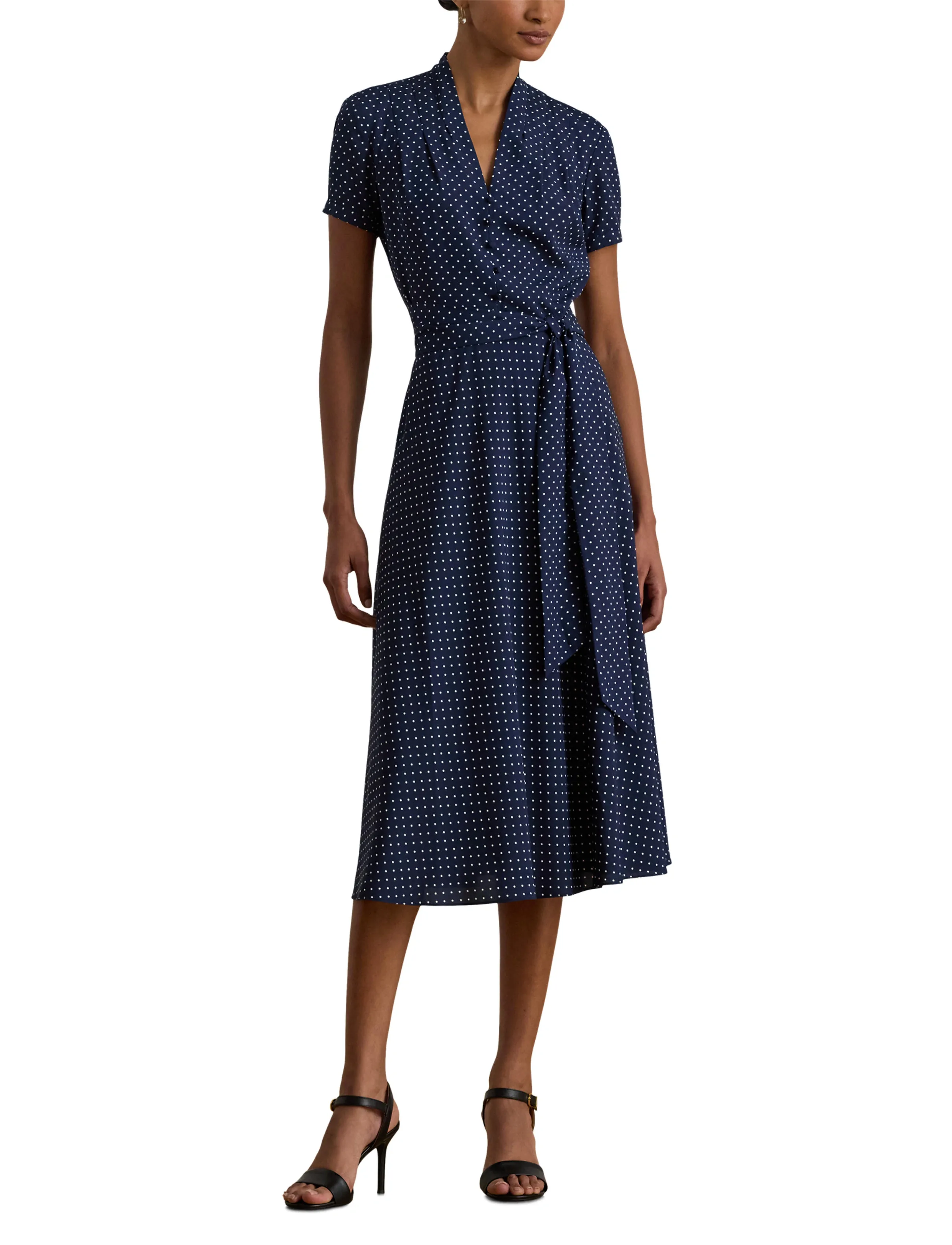 Lauren Ralph Lauren Polka-Dot Belted Crepe Dress klänningar dam – bild 6