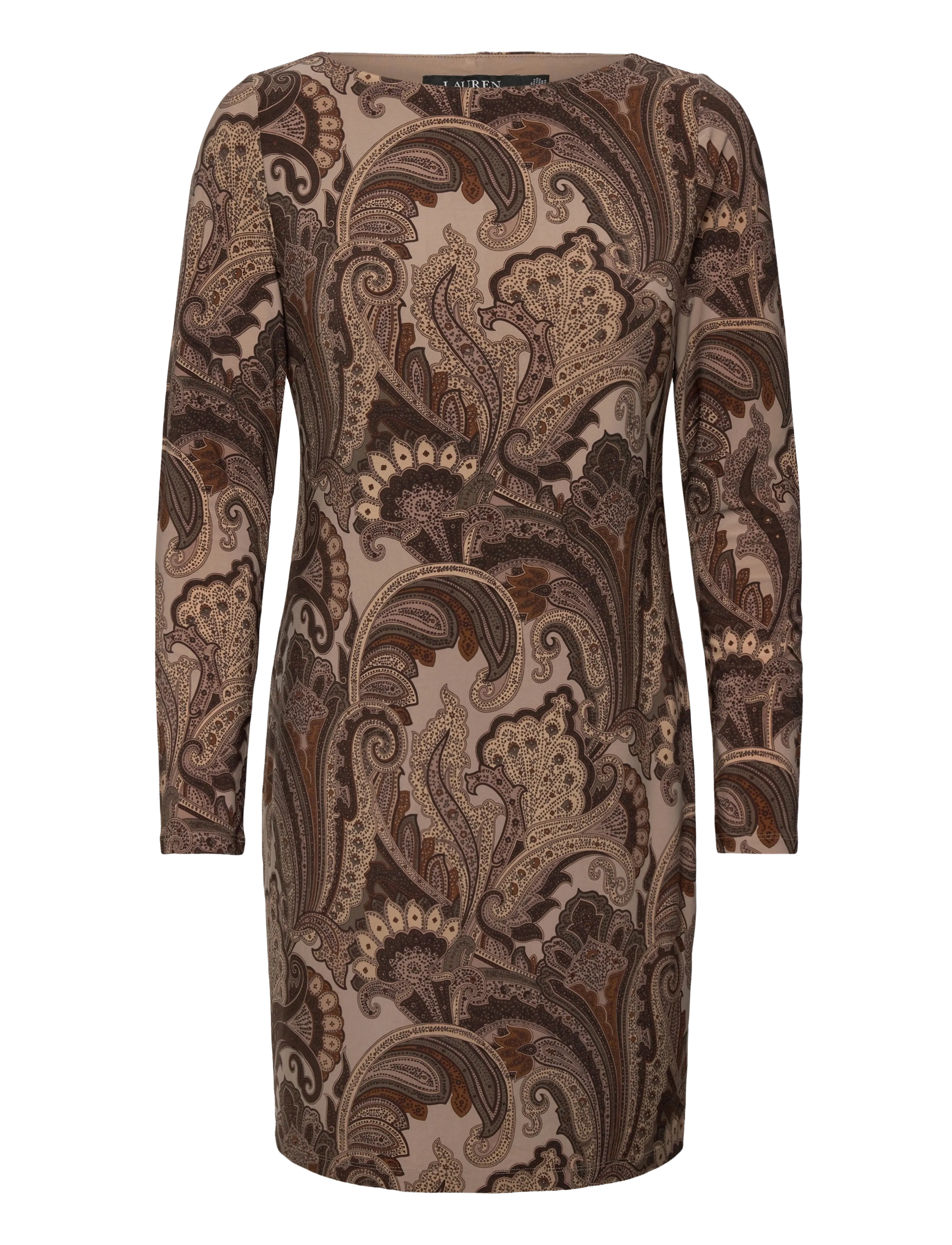 Lauren Ralph Lauren STR CLASSIC JERSEY-KNIT DRESS - Kampagne - TAUPE MULTI / brown