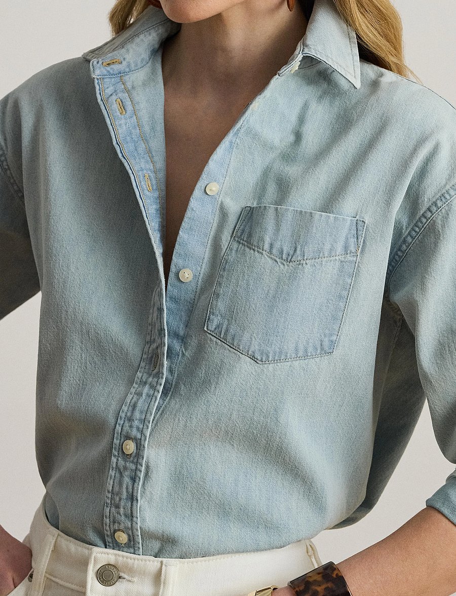 Lauren Ralph Lauren - 2X1 DENIM-WVN-SHIRT - džinsiniai marškiniai - arilee wash - 4