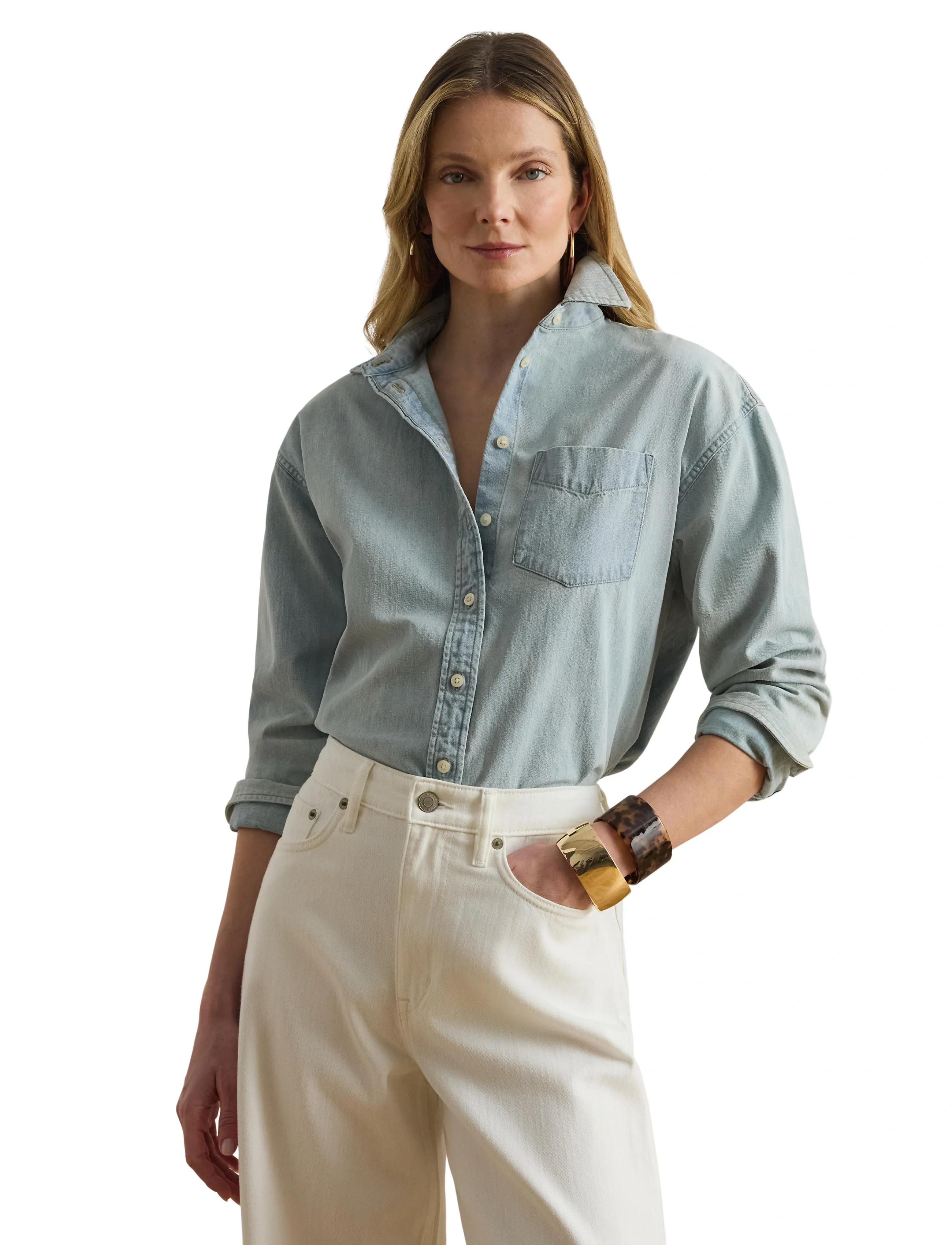 Lauren Ralph Lauren 2X1 Denim-Wvn-Shirt skjortor dam – bild 5