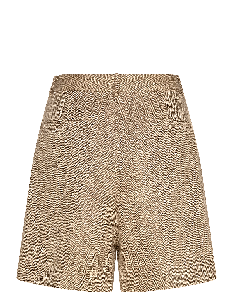 Lauren Ralph Lauren - Y/D CTN LINEN HRGBN-WVN-SHORTS - linneshorts - tan/cream multi - 1