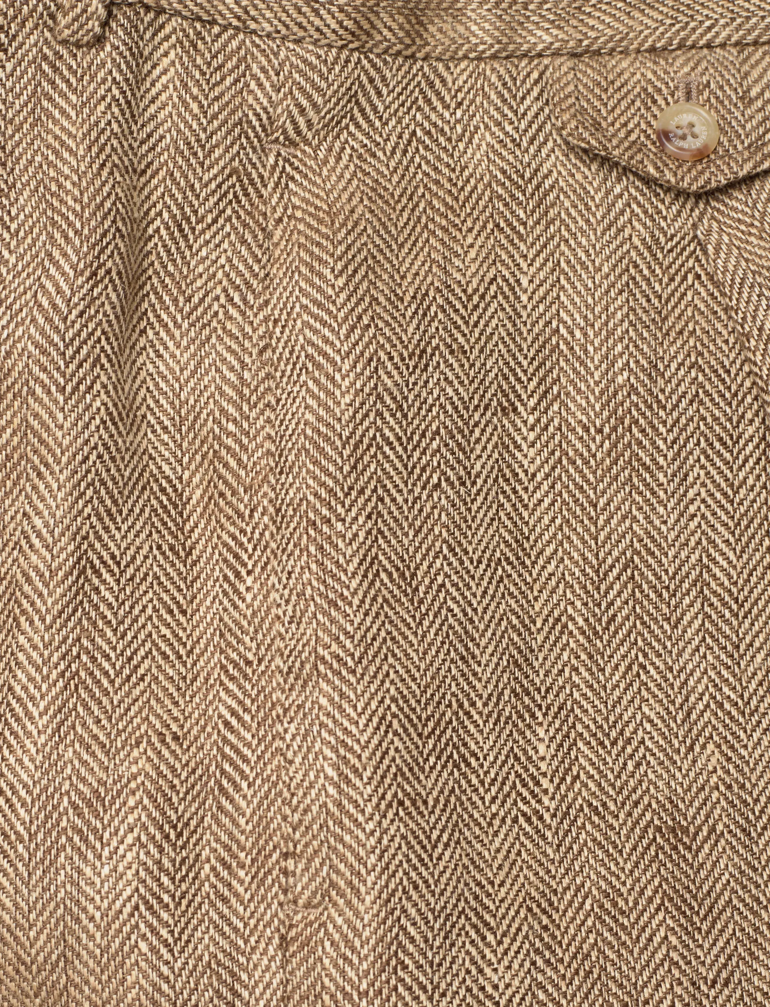 Lauren Ralph Lauren - Y/D CTN LINEN HRGBN-WVN-SHORTS - hørshorts - tan/cream multi - 4