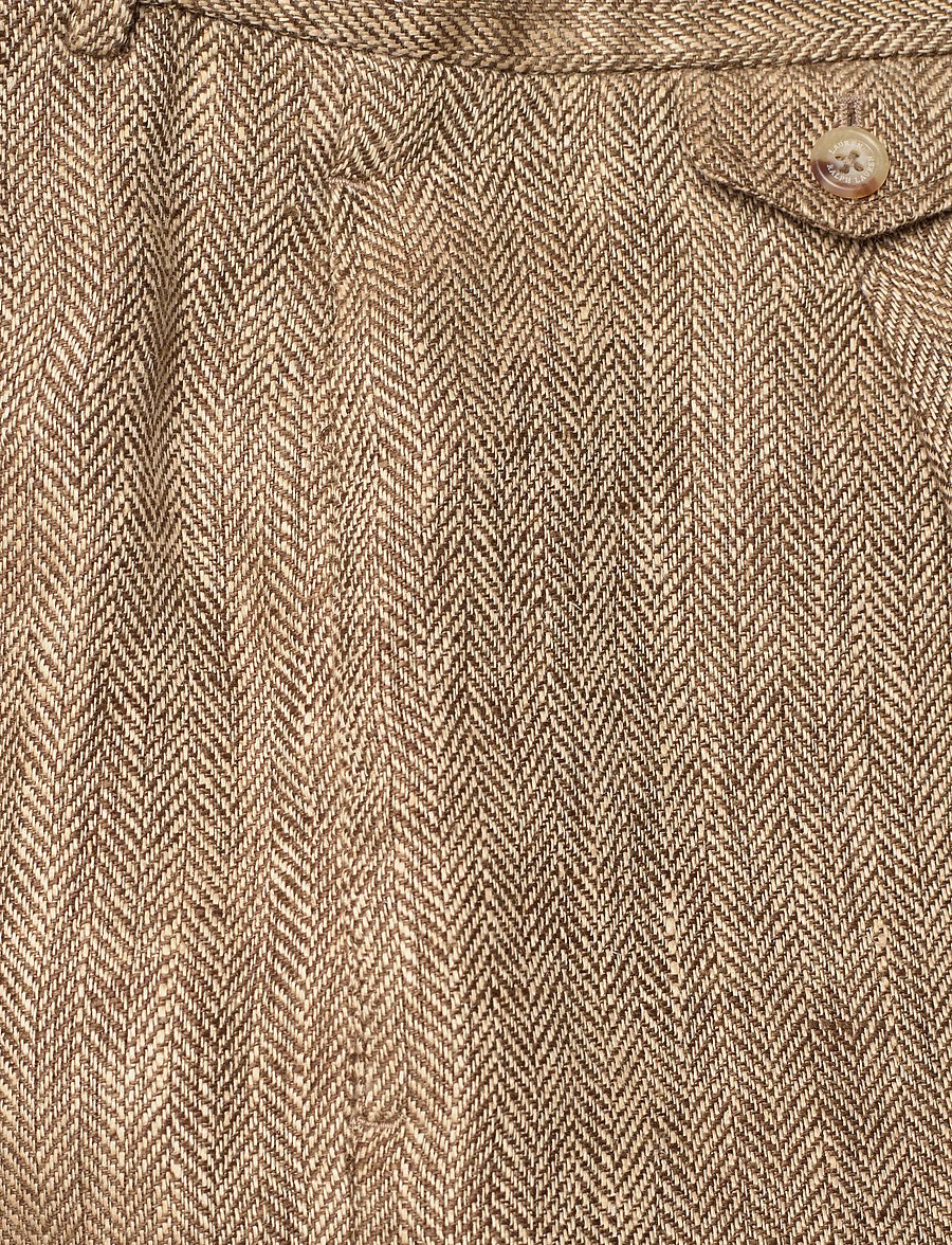 Lauren Ralph Lauren - Y/D CTN LINEN HRGBN-WVN-SHORTS - hørshorts - tan/cream multi - 4