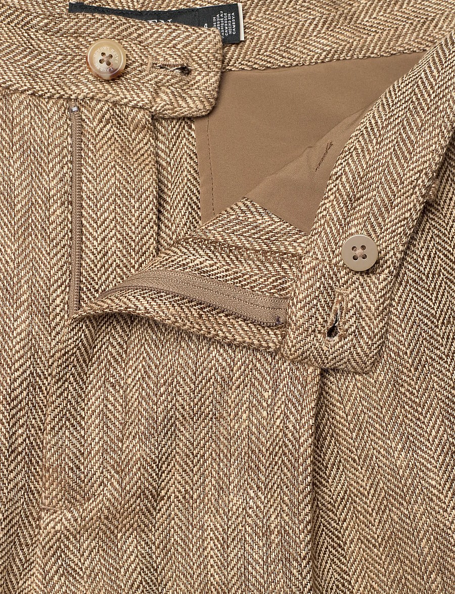 Lauren Ralph Lauren - Y/D CTN LINEN HRGBN-WVN-SHORTS - hørshorts - tan/cream multi - 5