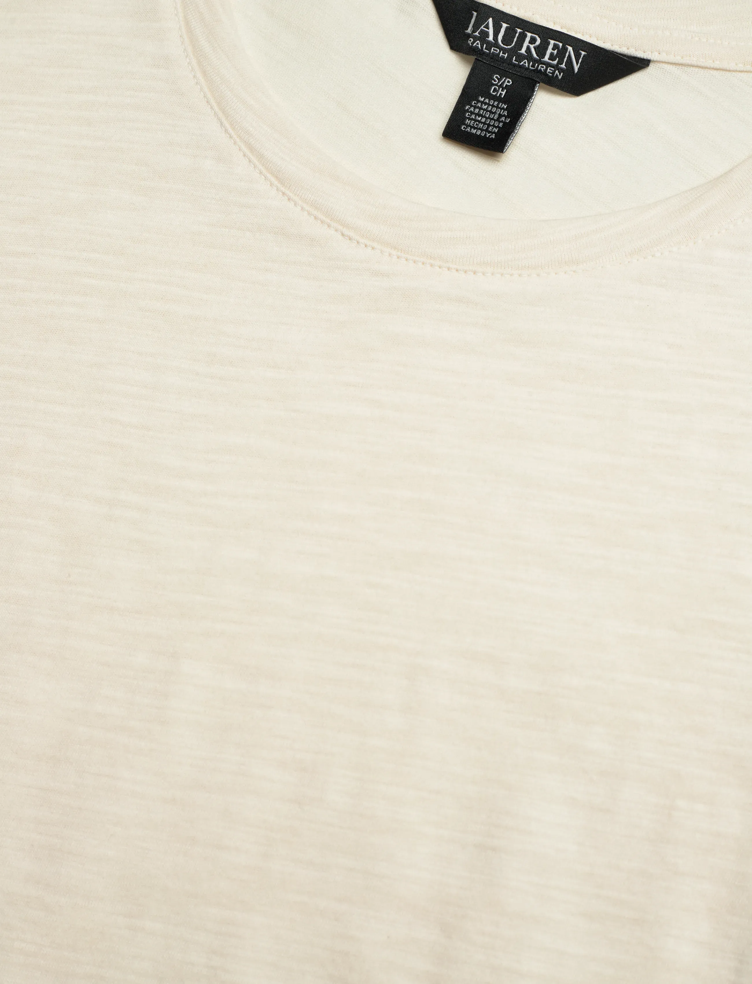 Lauren Ralph Lauren - Slub Jersey Puff-Sleeve Top - kortærmede bluser - mascarpone cream - 4