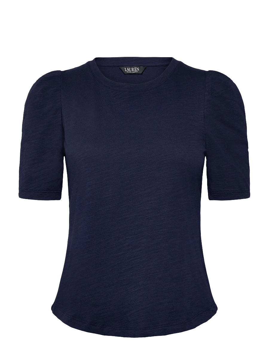 Lauren Ralph Lauren - Slub Jersey Puff-Sleeve Top - blouses à manches courtes - refined navy - 1