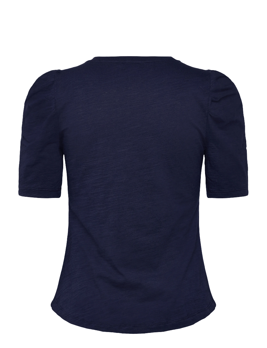 Lauren Ralph Lauren - Slub Jersey Puff-Sleeve Top - blouses à manches courtes - refined navy - 2