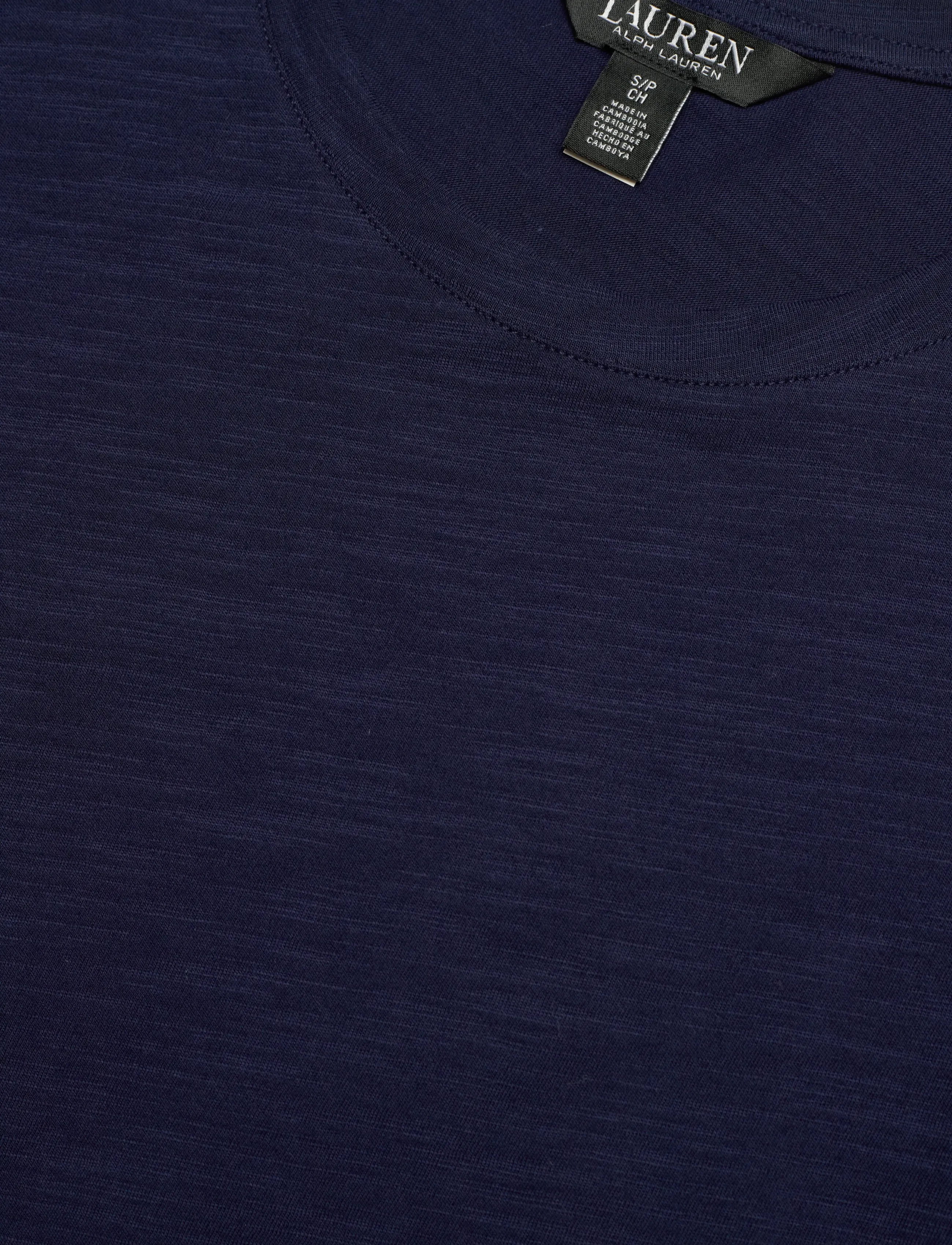Lauren Ralph Lauren - Slub Jersey Puff-Sleeve Top - blouses à manches courtes - refined navy - 4