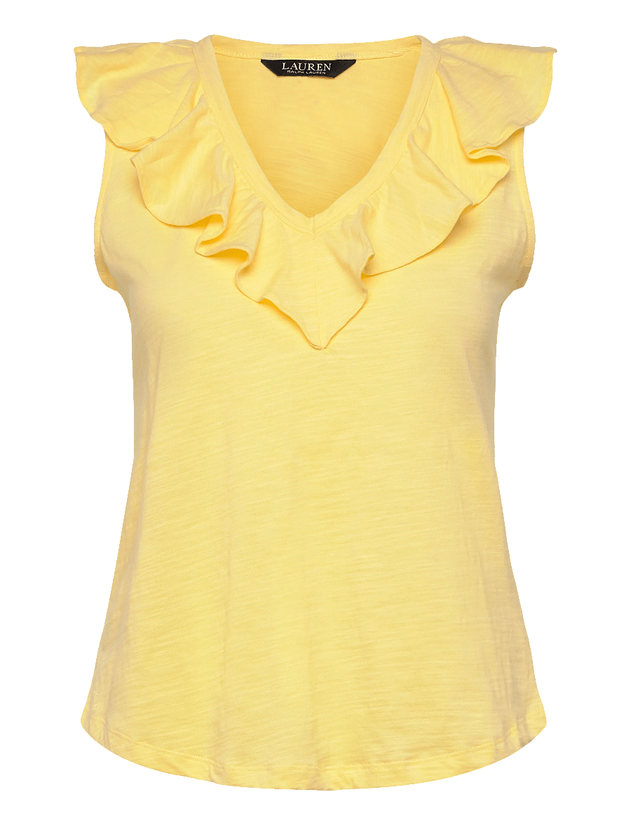 Lauren Ralph Lauren - FRESH CTN SLUB JRSY-KNT-PULLOVER - Ærmeløse bluser - lemon sorbet - 1