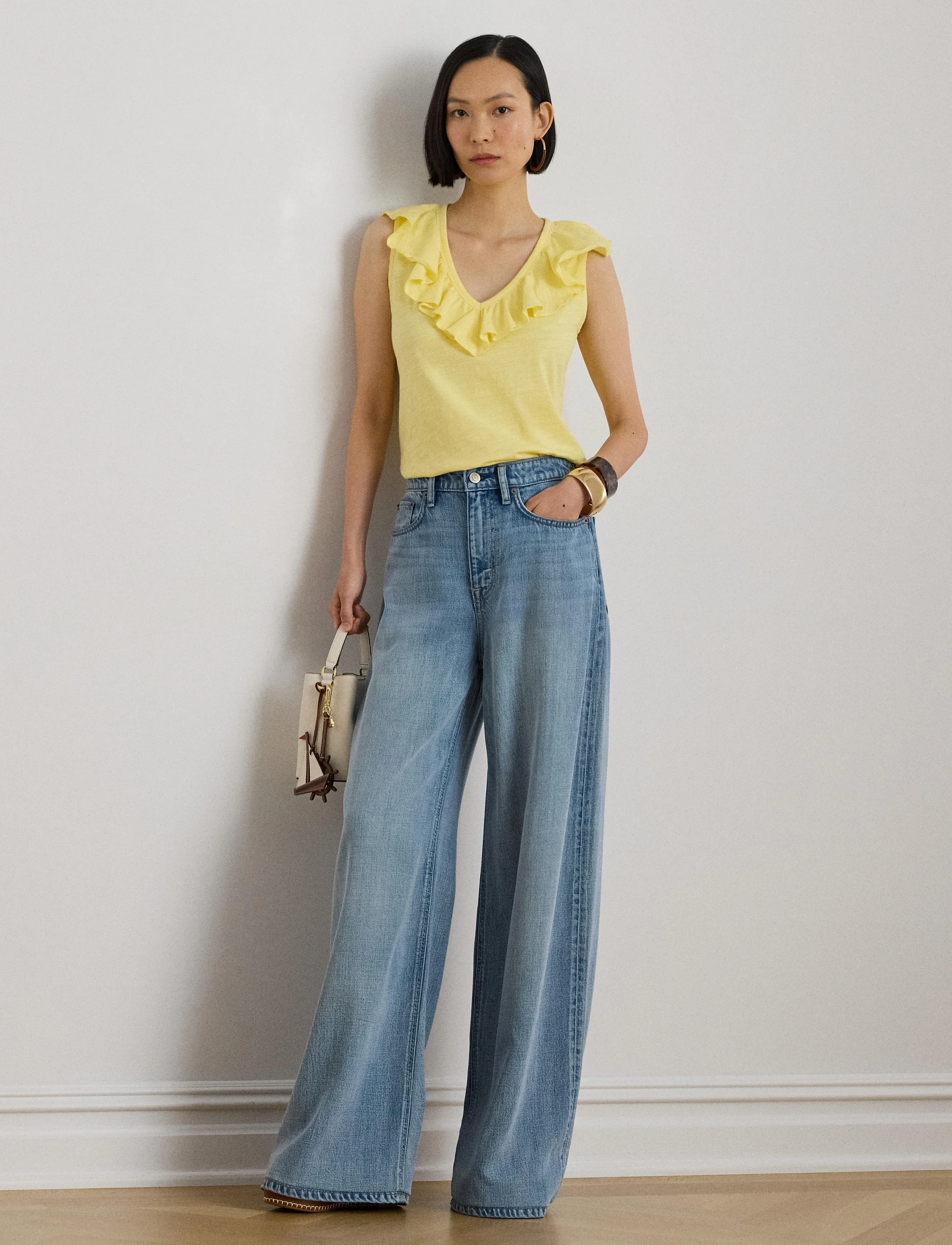 Lauren Ralph Lauren FRESH CTN SLUB JRSY-KNT-PULLOVER - Ralph Lauren - LEMON SORBET / yellow