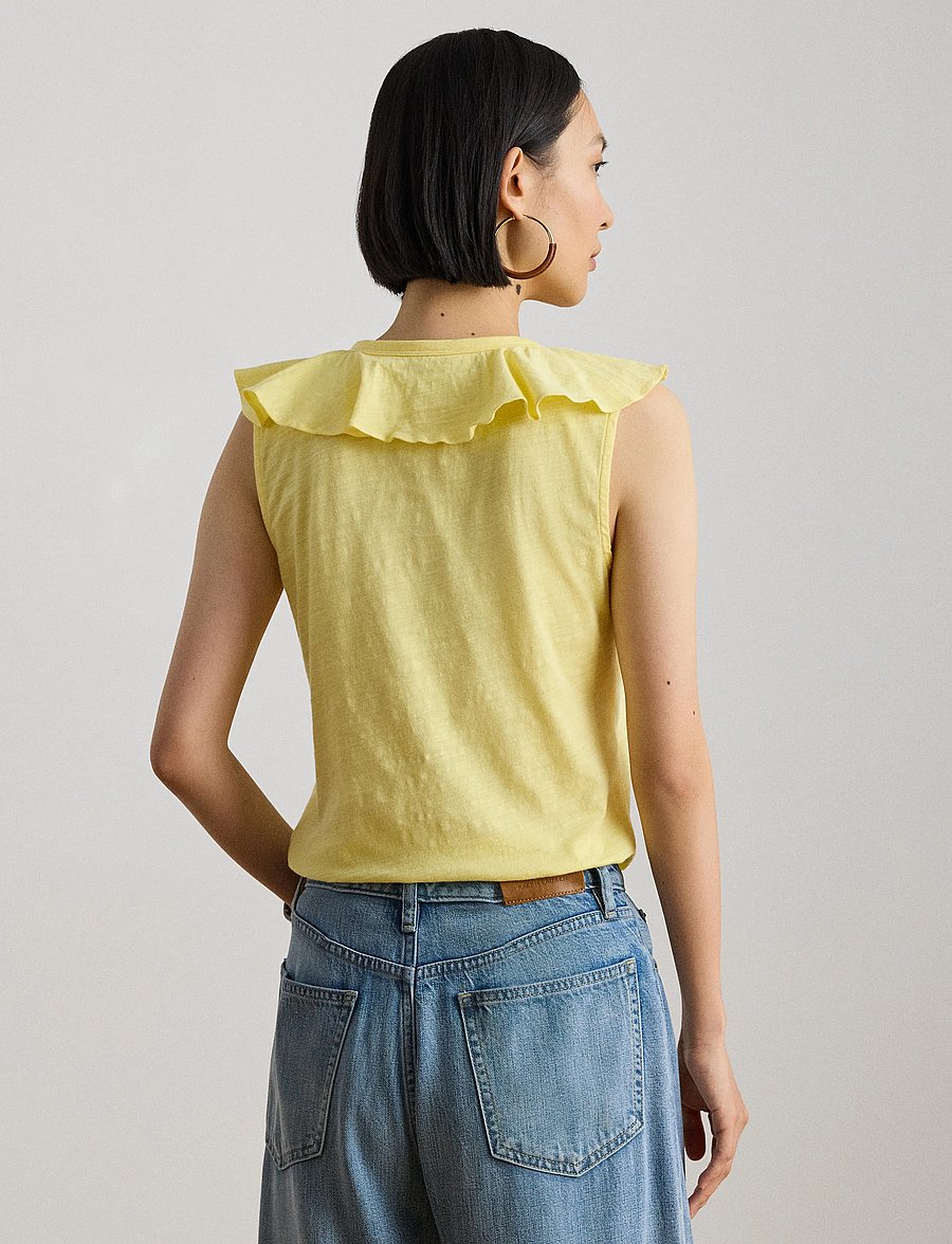 Lauren Ralph Lauren - FRESH CTN SLUB JRSY-KNT-PULLOVER - Ærmeløse bluser - lemon sorbet - 5