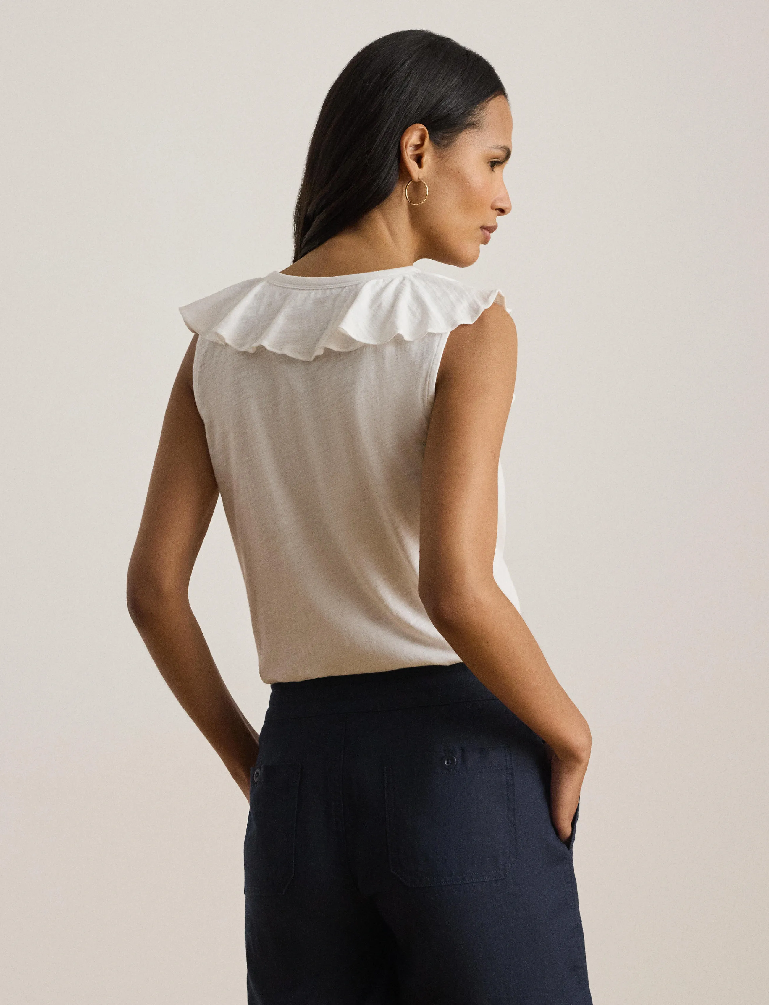 Lauren Ralph Fresh Ctn Slub Jrsy-Knt-Pullover, XL, Blouses, Weiß - Sleeveless, Frauen