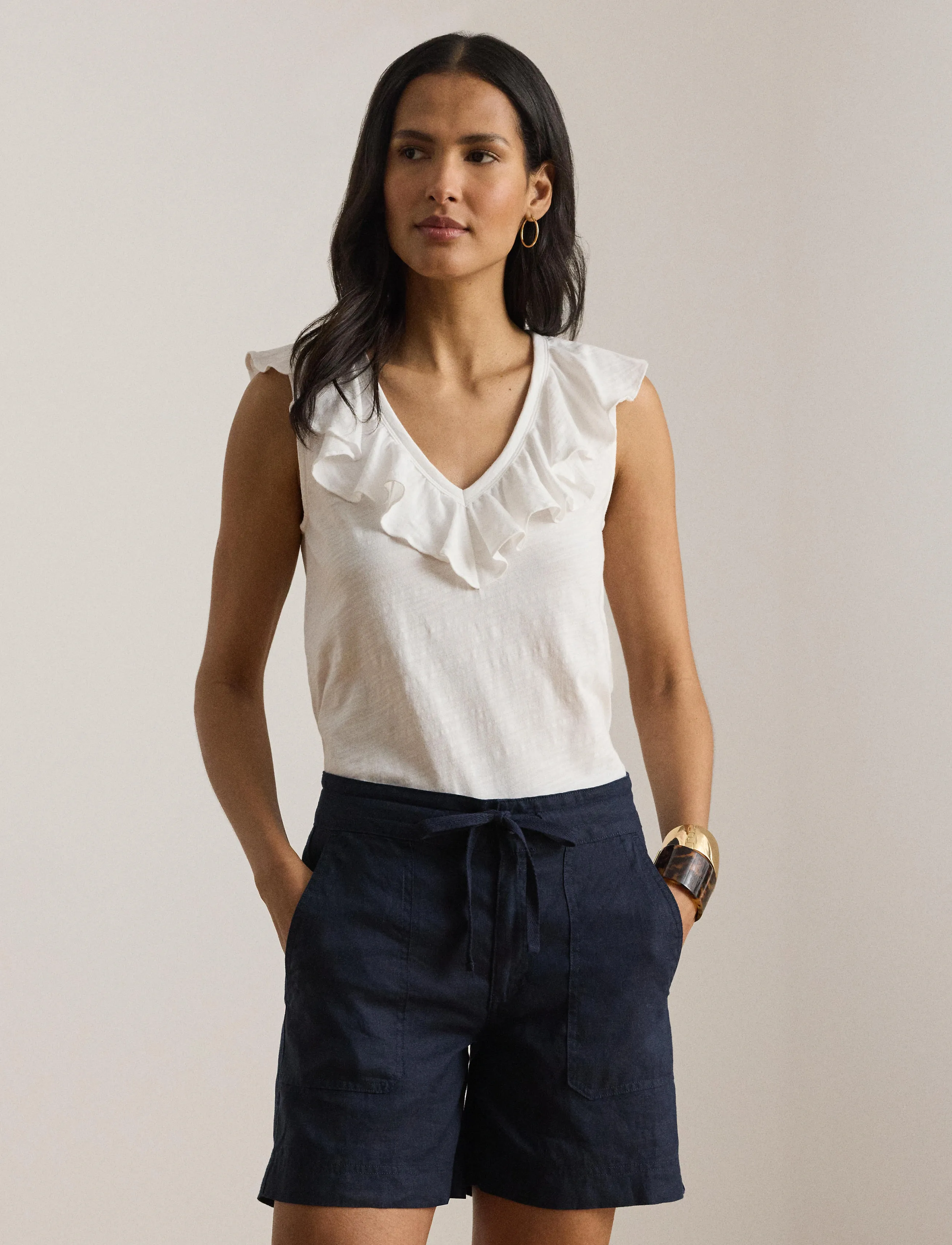 Lauren Ralph Lauren FRESH CTN SLUB JRSY-KNT-PULLOVER - Blouses & Shirts - WHITE / white