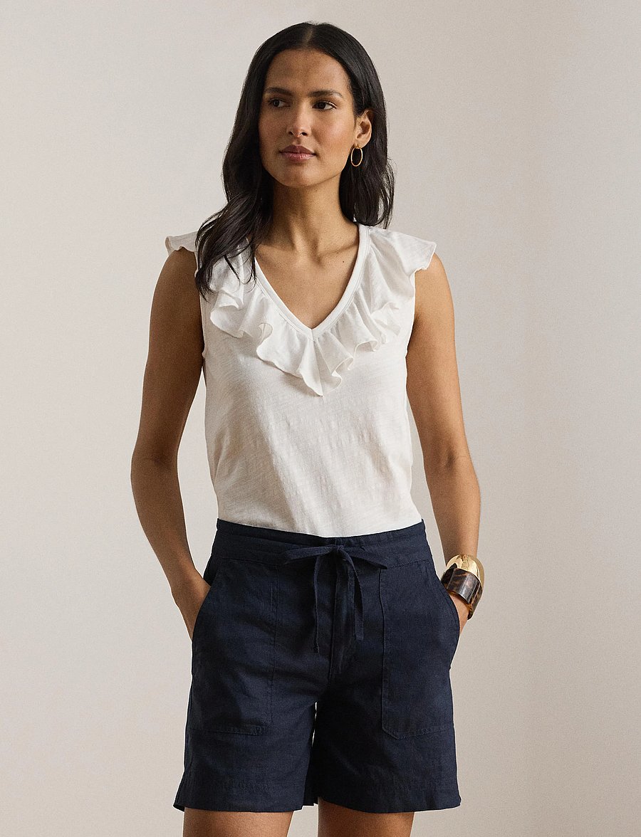 Lauren Ralph Lauren - FRESH CTN SLUB JRSY-KNT-PULLOVER - Ärmellose blusen - white - 0