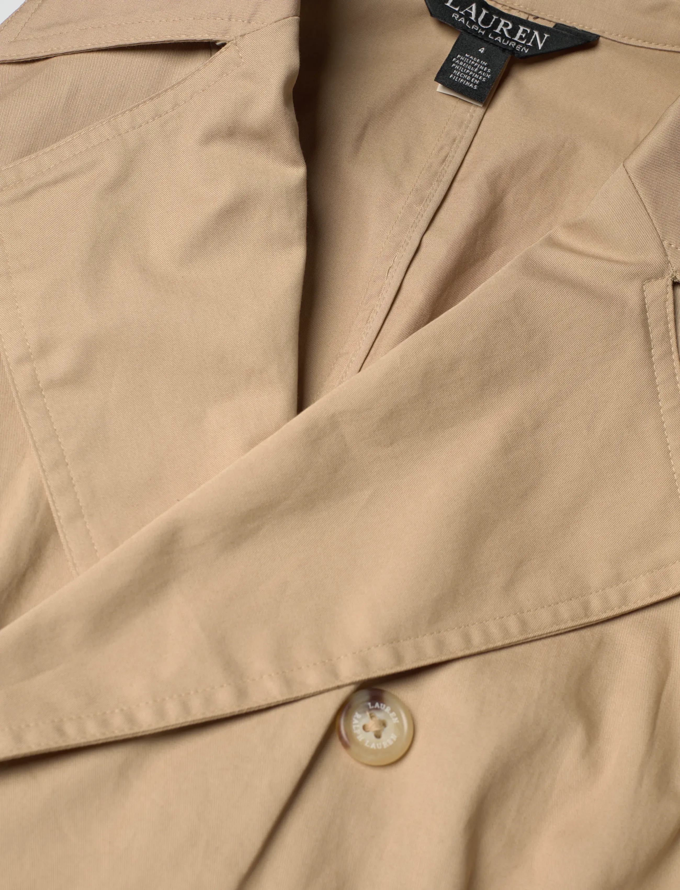 Lauren Ralph Lauren - Belted Cotton Twill Sleeveless Jumpsuit - buksedragter - birch tan - 2