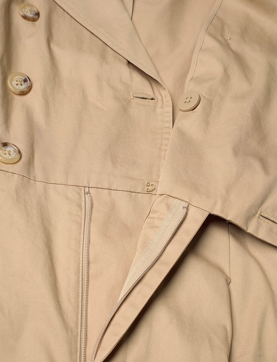 Lauren Ralph Lauren - Belted Cotton Twill Sleeveless Jumpsuit - jumpsuits - birch tan - 4