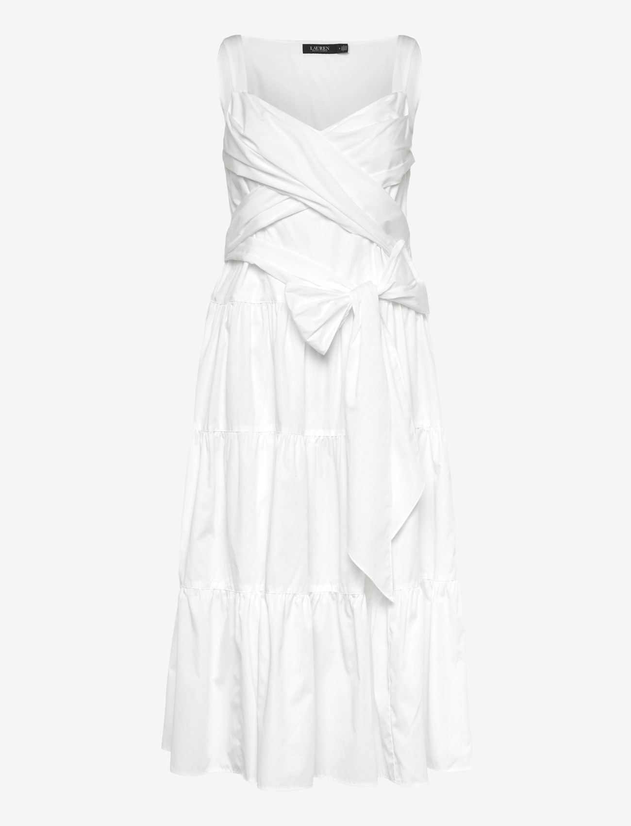 Lauren Ralph Lauren - Cotton Broadcloth Tiered Dress - sommarklänningar - white - 0