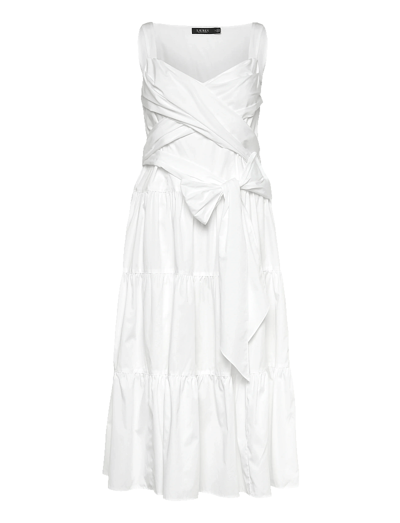 Lauren Ralph Lauren - Cotton Broadcloth Tiered Dress - sommarklänningar - white - 0