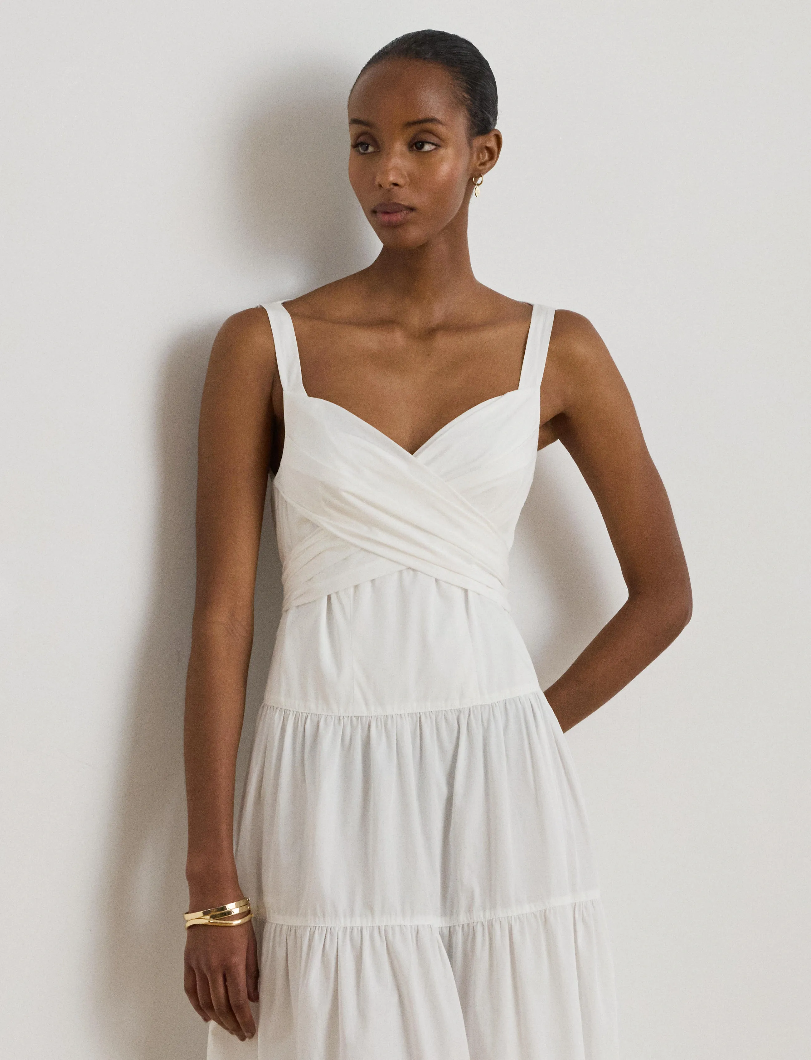 Lauren Ralph Lauren Y/D 70'S Broadcloth-Wvn-Dresses, 38, White, Kjoler > Knælange Og Midi, Dame