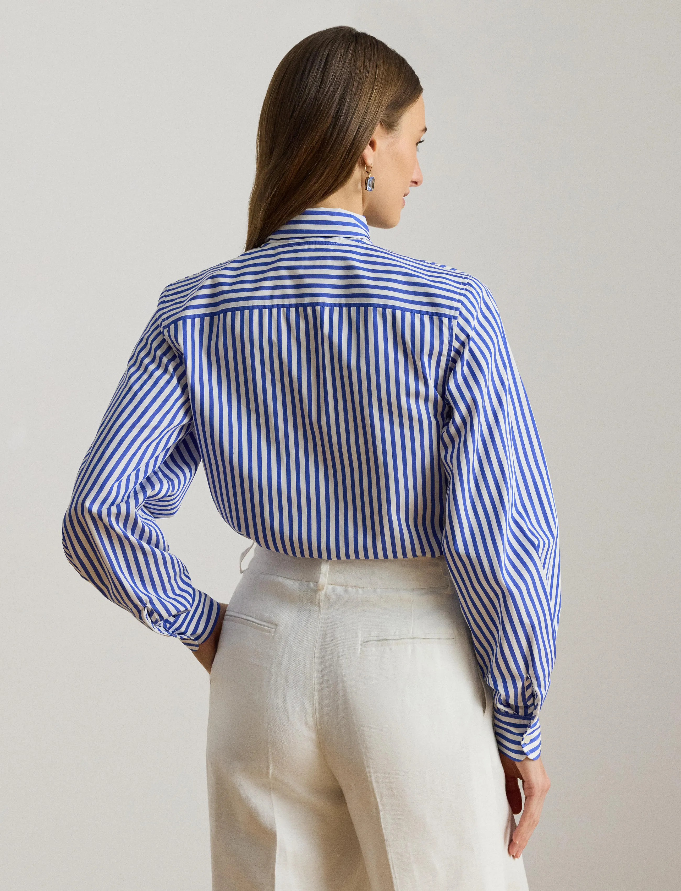 Lauren Ralph Lauren - Y/D 70'S BROADCLOTH-WVN-SHIRT - langærmede skjorter - blue/white - 3