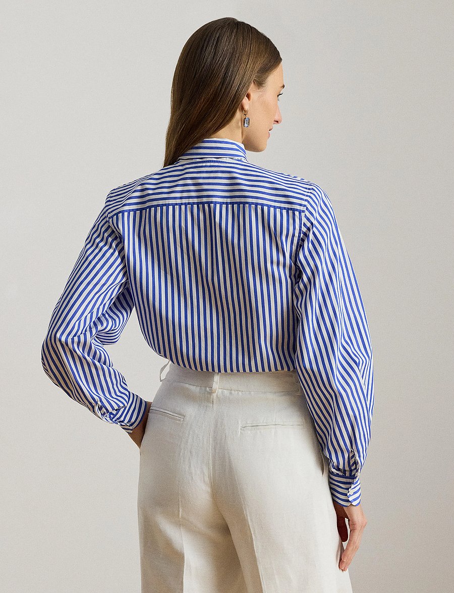 Lauren Ralph Lauren - Y/D 70'S BROADCLOTH-WVN-SHIRT - langærmede skjorter - blue/white - 3