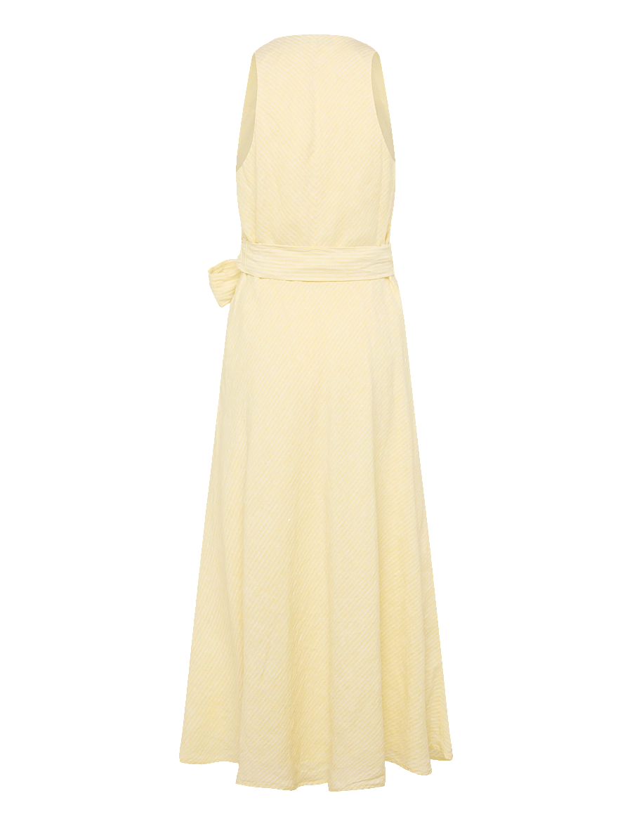 Lauren Ralph Lauren - Y/D TISSUE LINEN-WVN-DRESSES - slå-om-kjoler - yellow/white - 2