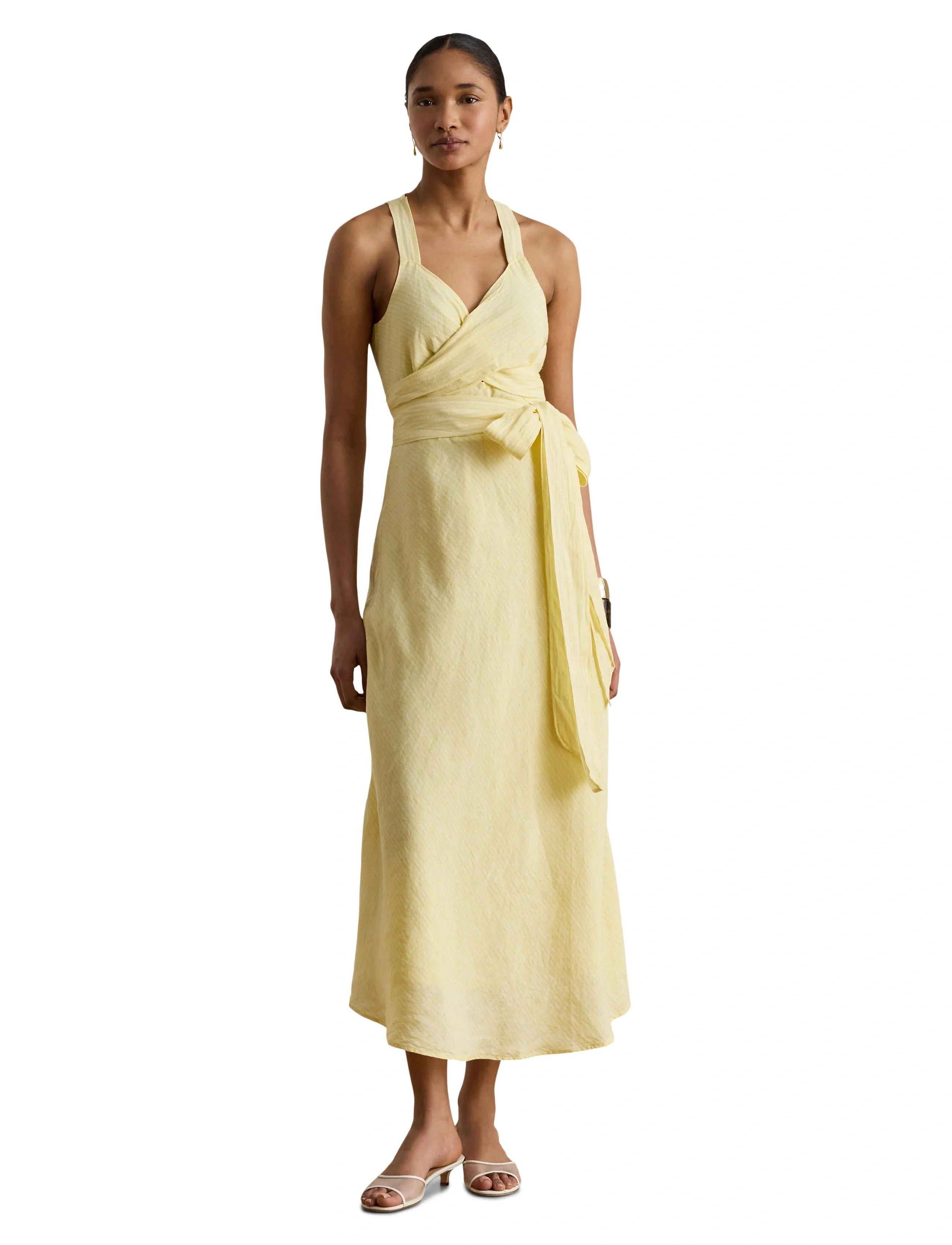 Lauren Ralph Lauren Y/D Tissue Linen-Wvn-Dresses, 38, Yellow, Kjoler > Maxikjole, Dame