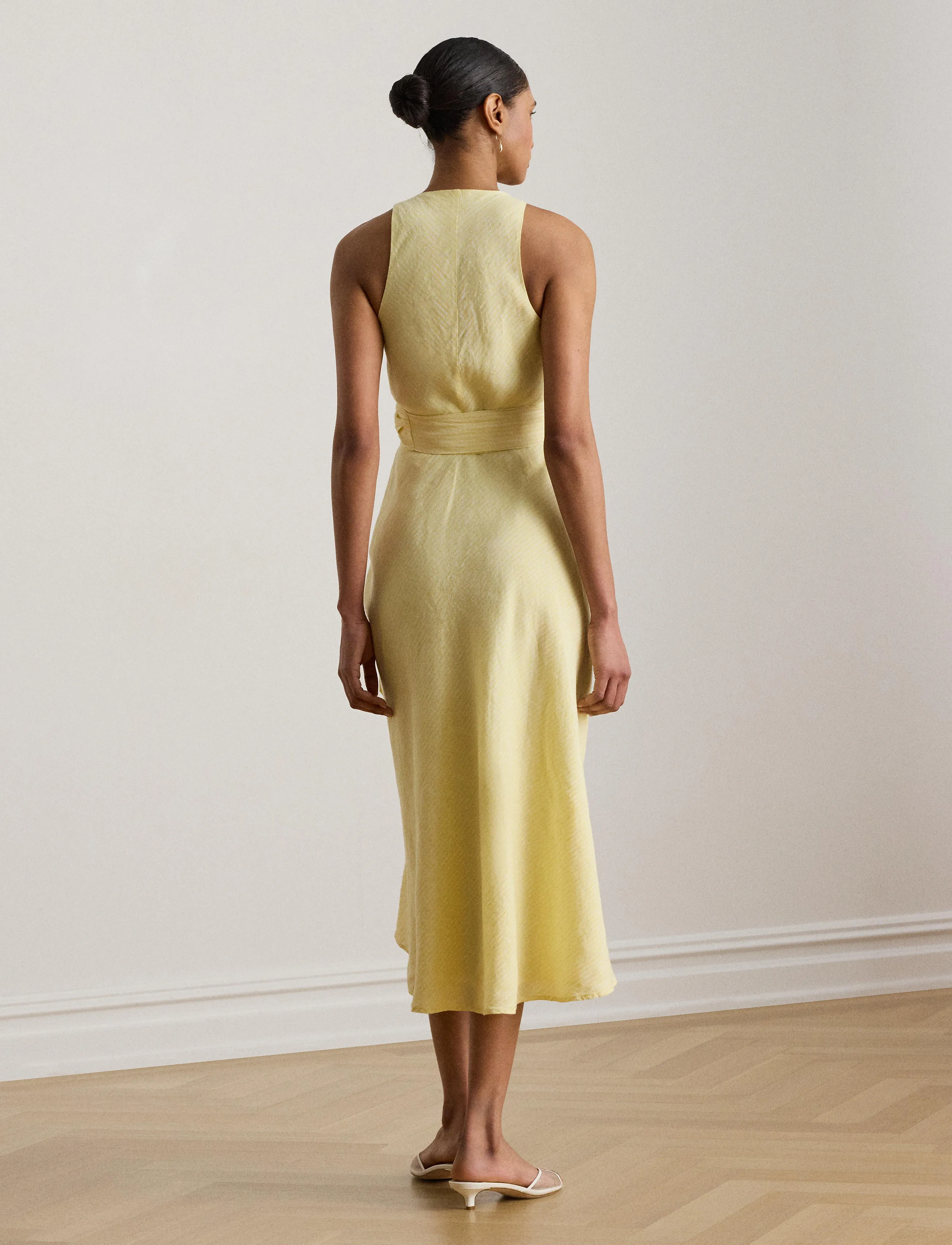 Lauren Ralph Lauren - Y/D TISSUE LINEN-WVN-DRESSES - wickelkleider - yellow/white - 5