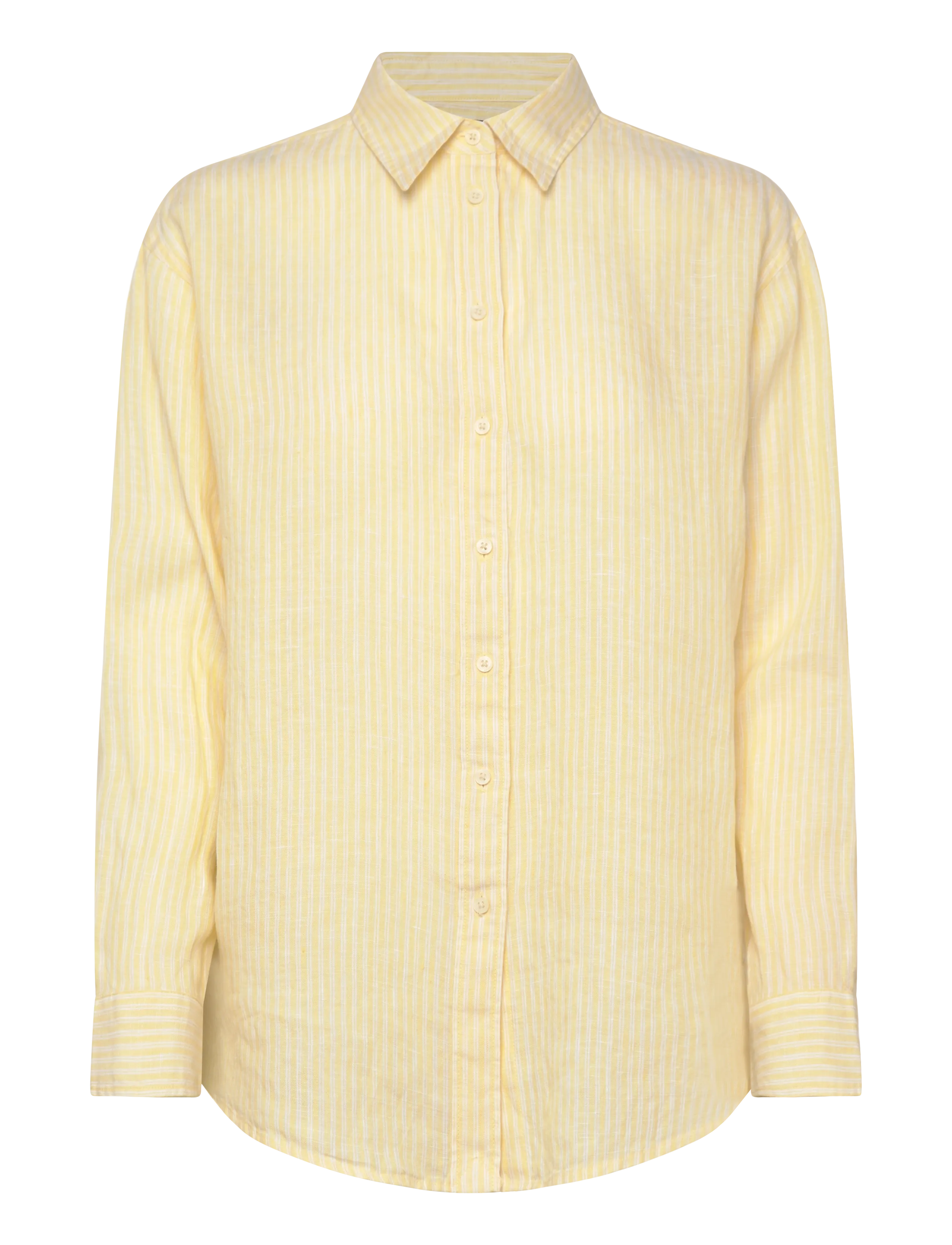 Lauren Ralph Lauren Y/D TISSUE LINEN-WVN-SHIRT - Tøj - YELLOW/WHITE / yellow