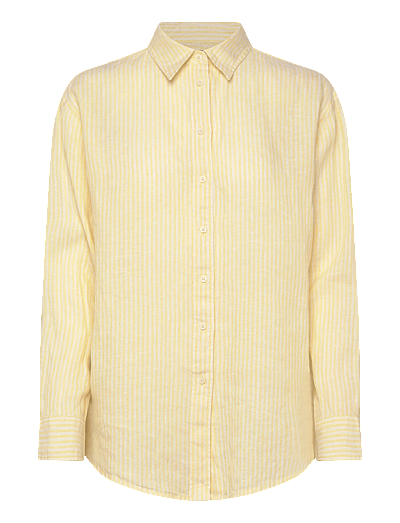 Lauren Ralph Lauren Y/D TISSUE LINEN-WVN-SHIRT - Pikkade varrukatega särgid - YELLOW/WHITE / yellow