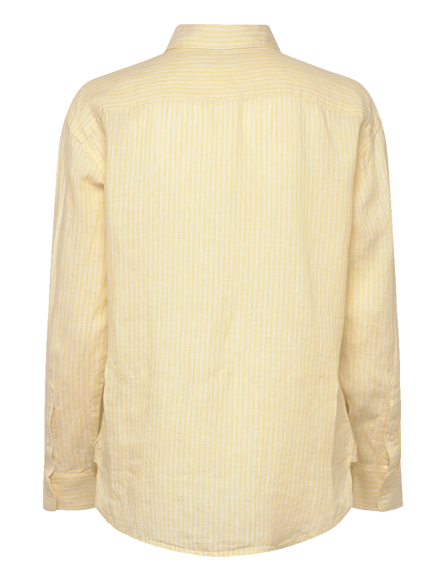 Lauren Ralph Lauren - Y/D TISSUE LINEN-WVN-SHIRT - linen shirts - yellow/white - 1