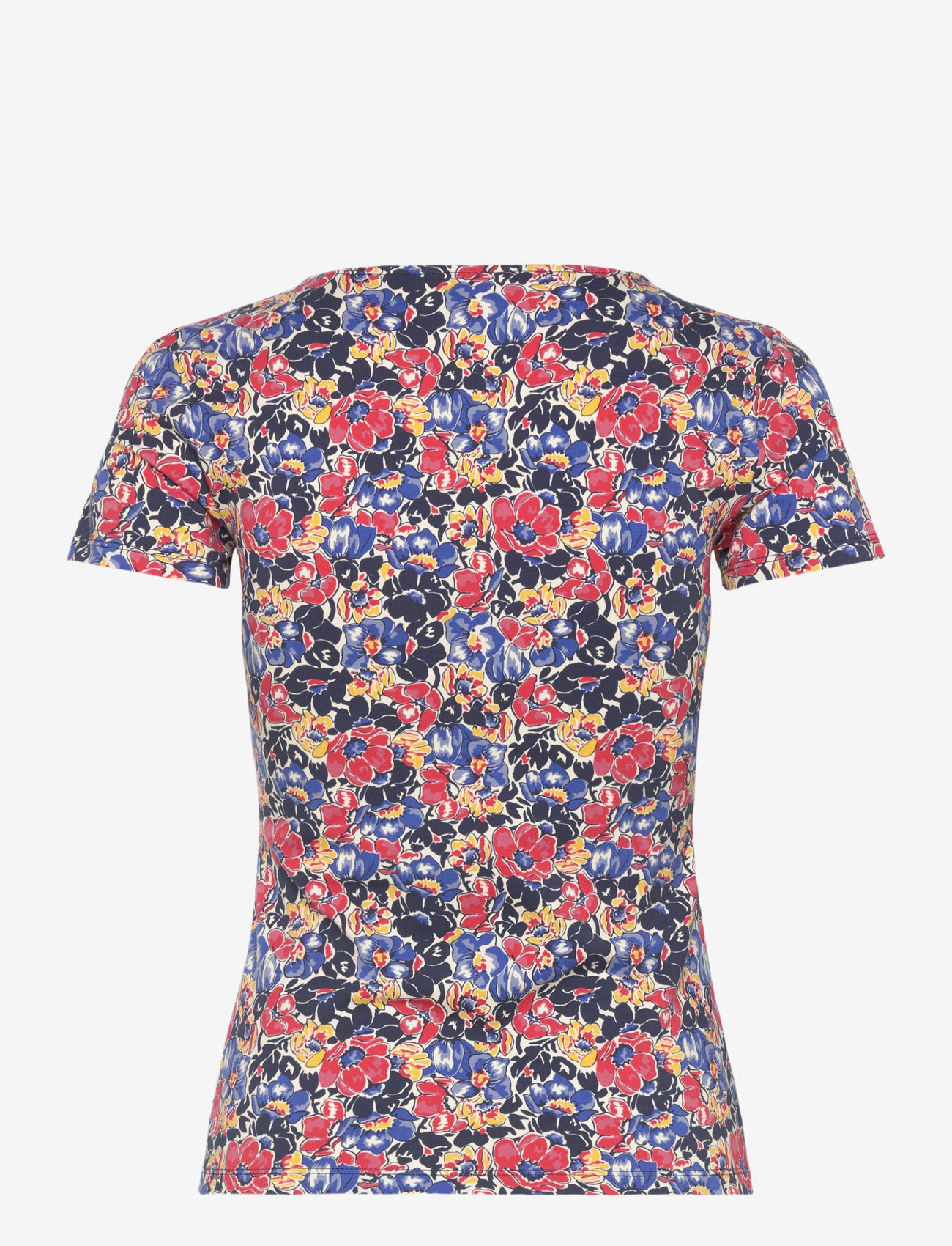 Lauren Ralph Lauren - Floral Cotton Jersey Square-Neck Top - t-shirts - cream/red/blue - 1