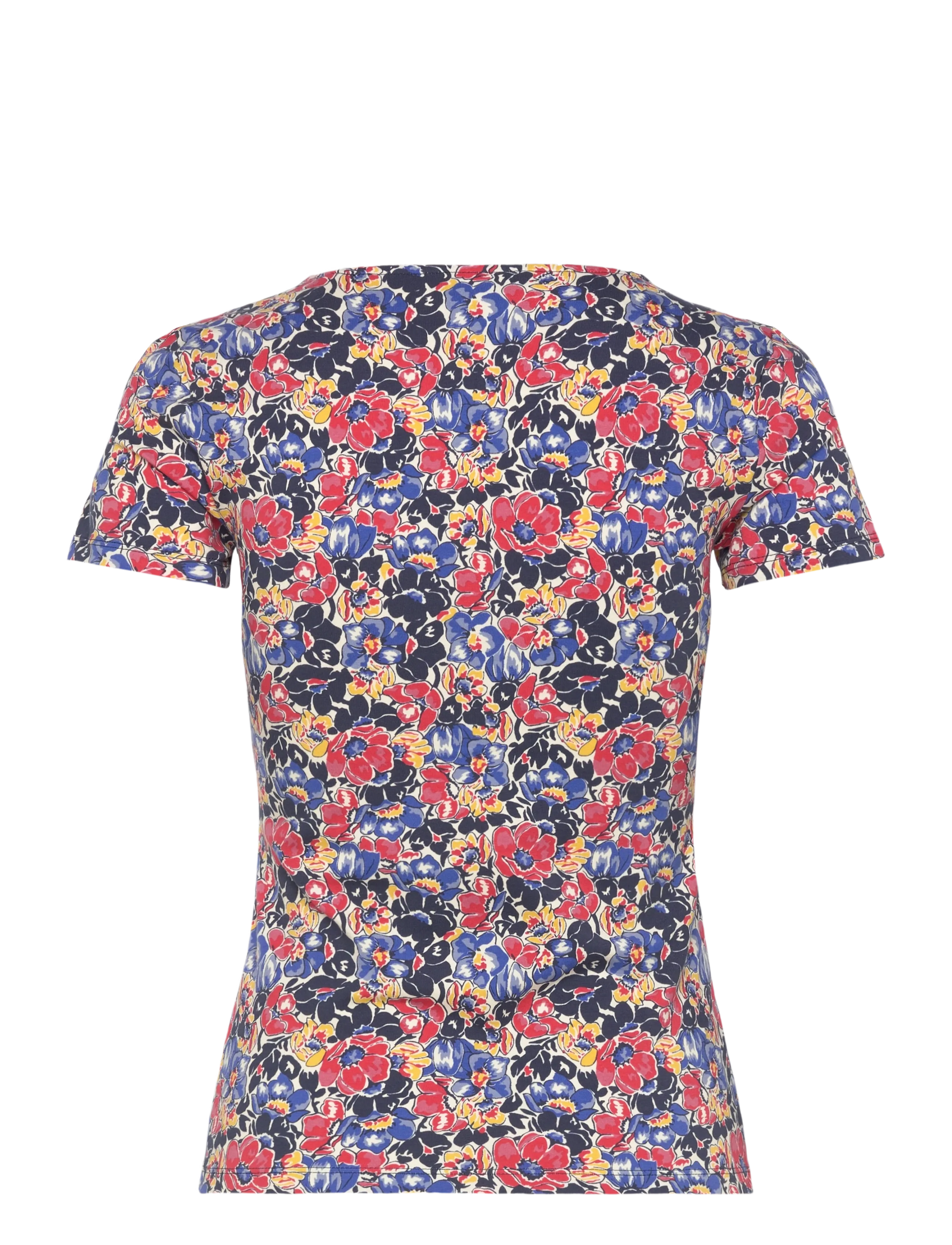 Lauren Ralph Lauren - Floral Cotton Jersey Square-Neck Top - t-shirts - cream/red/blue - 2