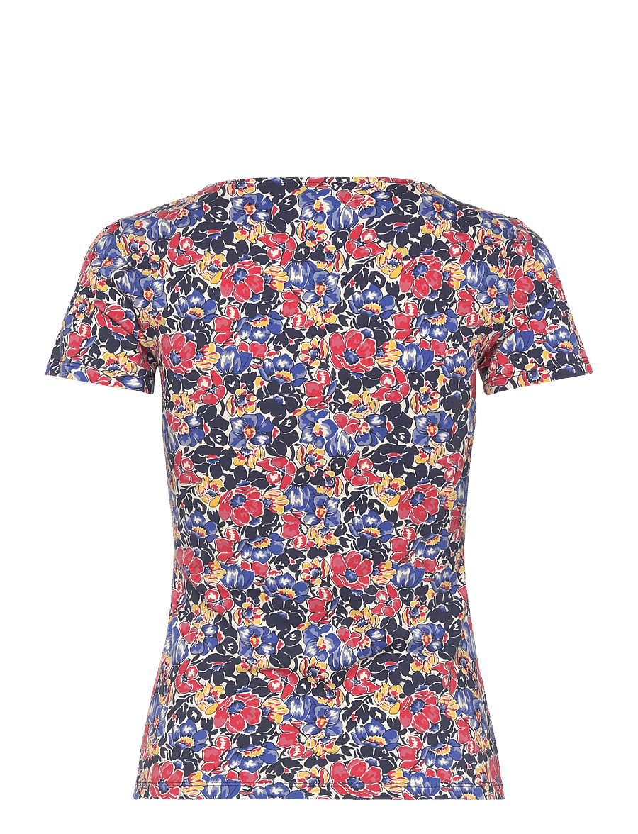 Lauren Ralph Lauren - Floral Cotton Jersey Square-Neck Top - t-shirts - cream/red/blue - 2