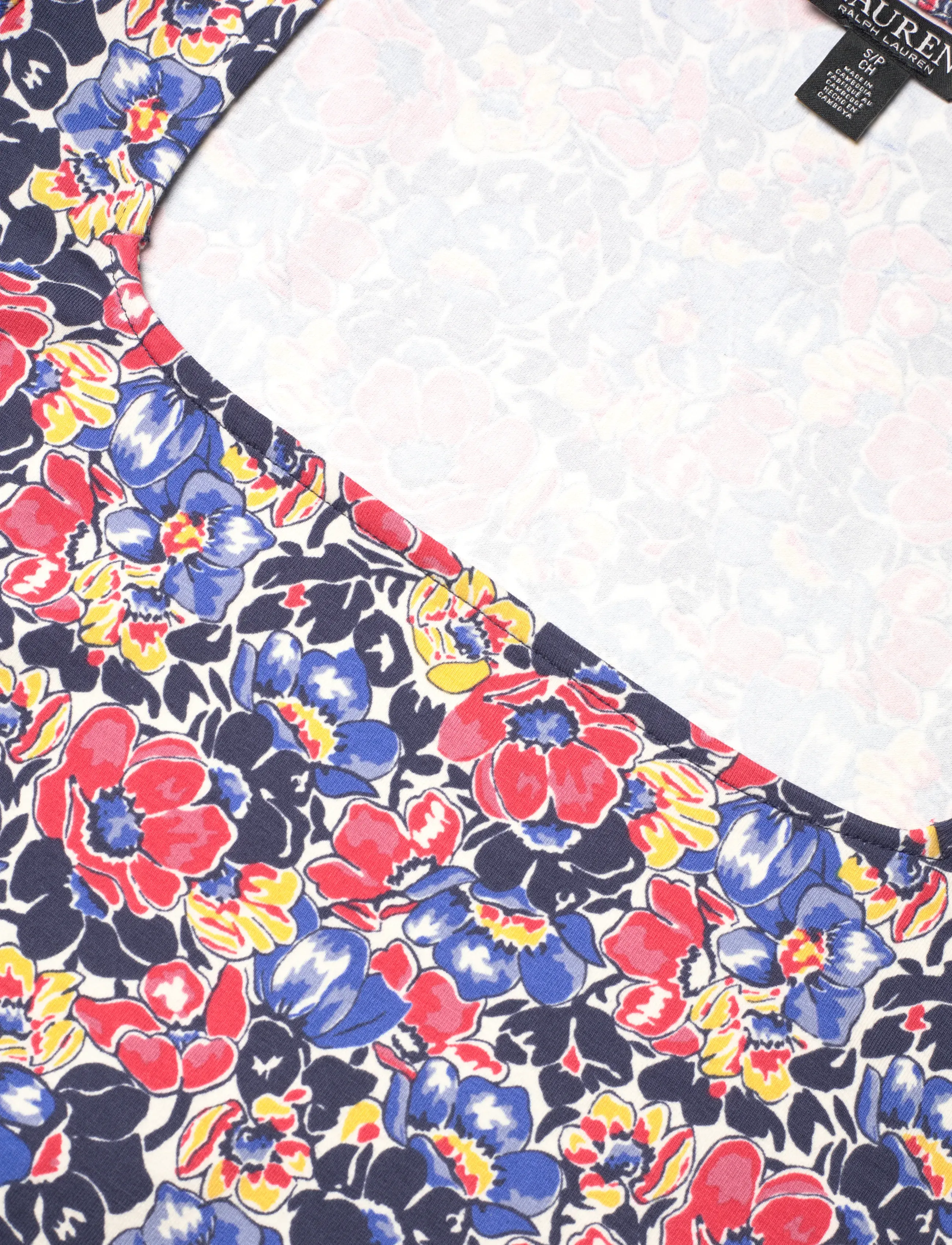 Lauren Ralph Lauren - Floral Cotton Jersey Square-Neck Top - t-shirts - cream/red/blue - 5